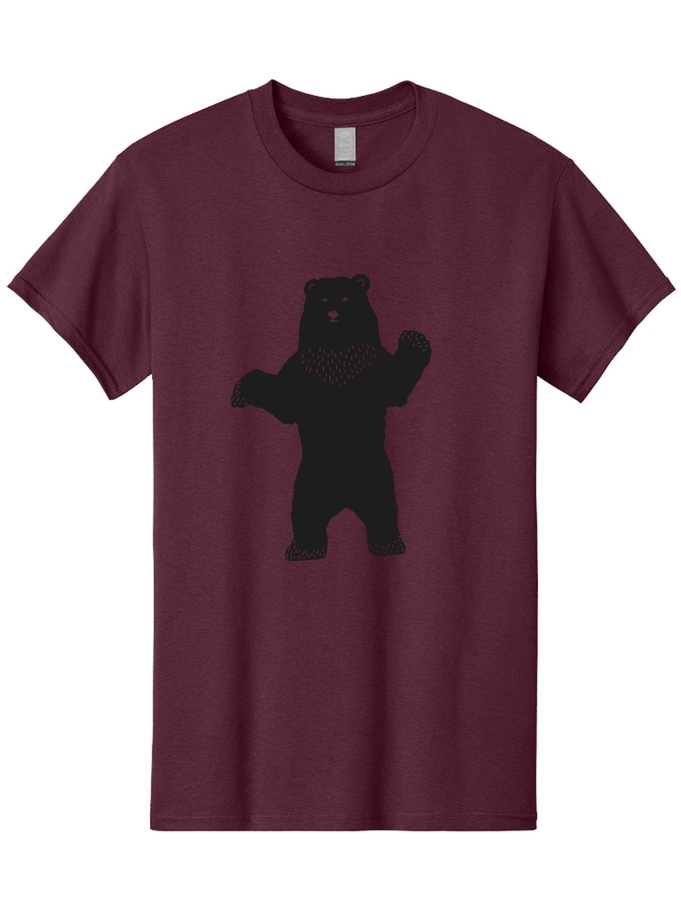 Bear Men'S Graphic Tee, 100% Cotton, Comfortable Casual Summer Wear, Machine Washable, Bear Silhouette, Wildlife, Black Bear, Minimalist Art, Simplistic Design, Standing Bear, Bold Graphics, Wild Animal Aac179 10