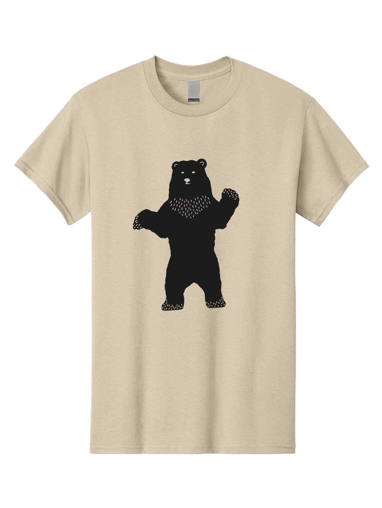 Bear Men'S Graphic Tee, 100% Cotton, Comfortable Casual Summer Wear, Machine Washable, Bear Silhouette, Wildlife, Black Bear, Minimalist Art, Simplistic Design, Standing Bear, Bold Graphics, Wild Animal Aac179 7