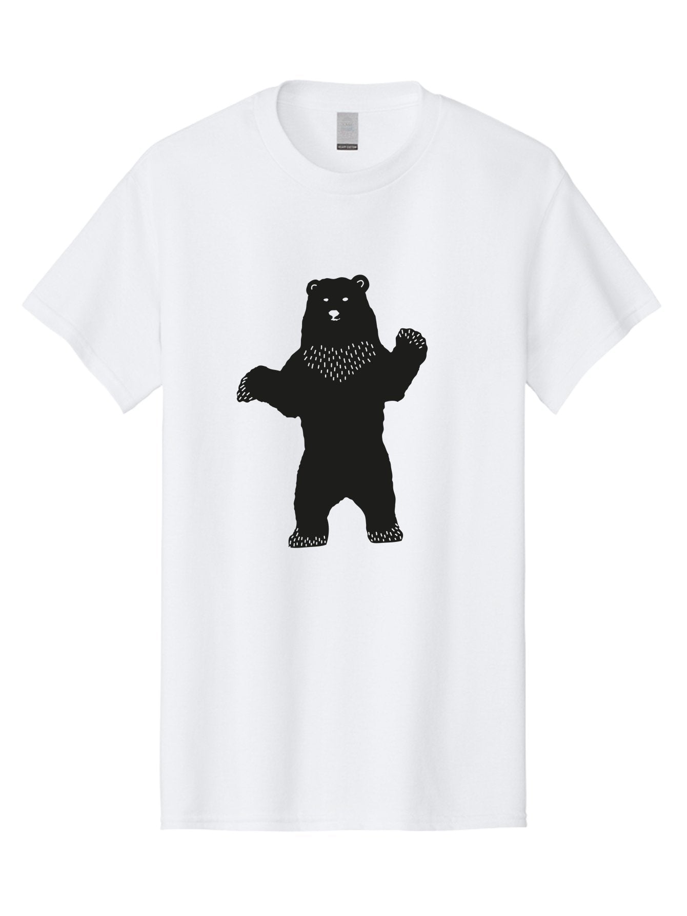 Bear Men'S Graphic Tee, 100% Cotton, Comfortable Casual Summer Wear, Machine Washable, Bear Silhouette, Wildlife, Black Bear, Minimalist Art, Simplistic Design, Standing Bear, Bold Graphics, Wild Animal Aac179 8