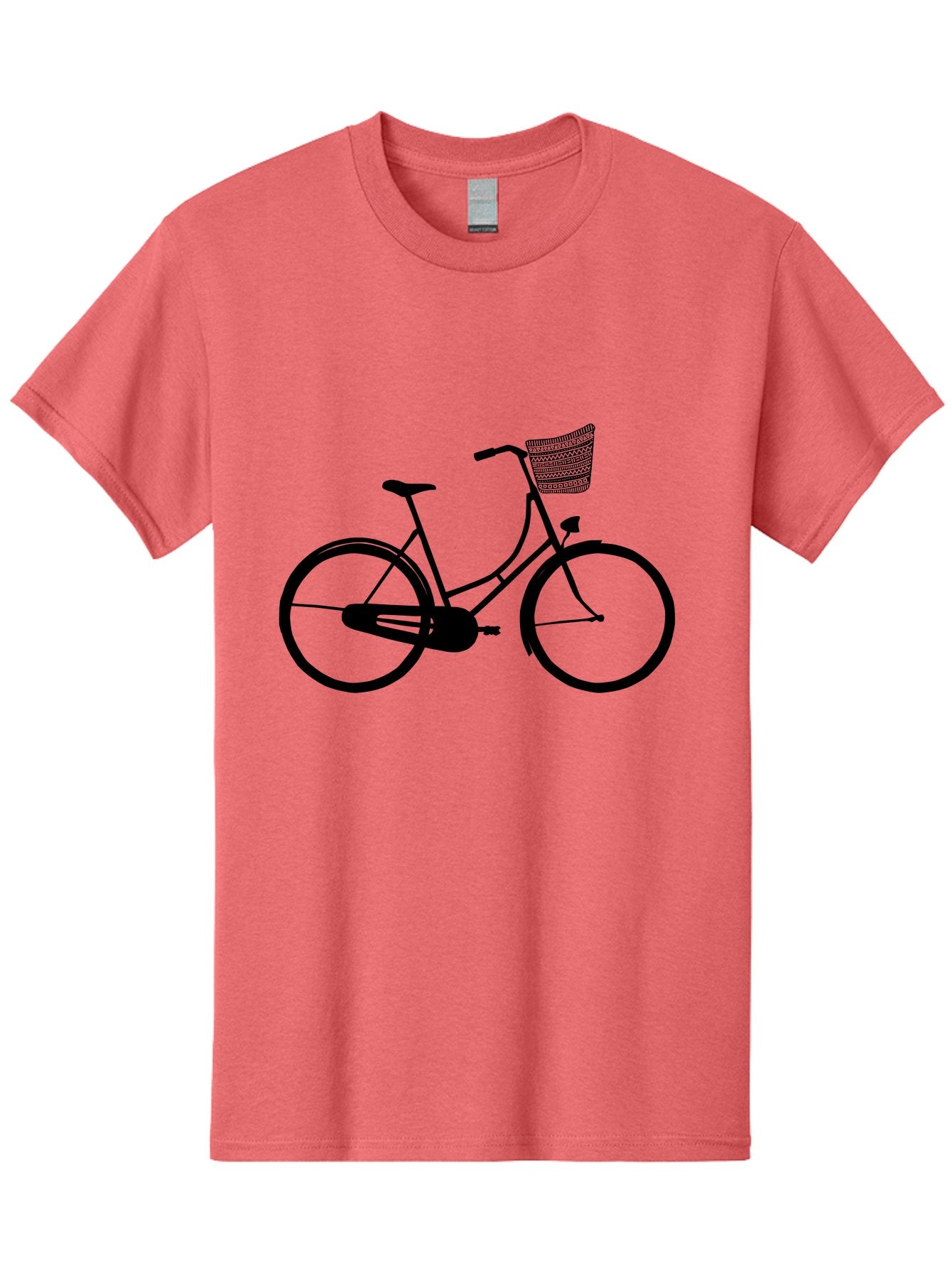 Bicycle-Silhouette Men'S Graphic Tee, 100% Cotton, Comfortable Casual Summer Wear, Machine Washable, Vintage Bicycle, Bike With Basket, Classic Cycling, Outdoor Recreation, Eco-Friendly Transportation, Leisurely Ride, Bicycle Silhouette Aac180 8