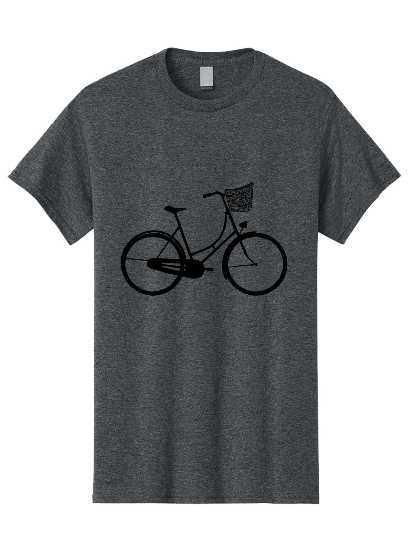 Bicycle-Silhouette Men'S Graphic Tee, 100% Cotton, Comfortable Casual Summer Wear, Machine Washable, Vintage Bicycle, Bike With Basket, Classic Cycling, Outdoor Recreation, Eco-Friendly Transportation, Leisurely Ride, Bicycle Silhouette Aac180