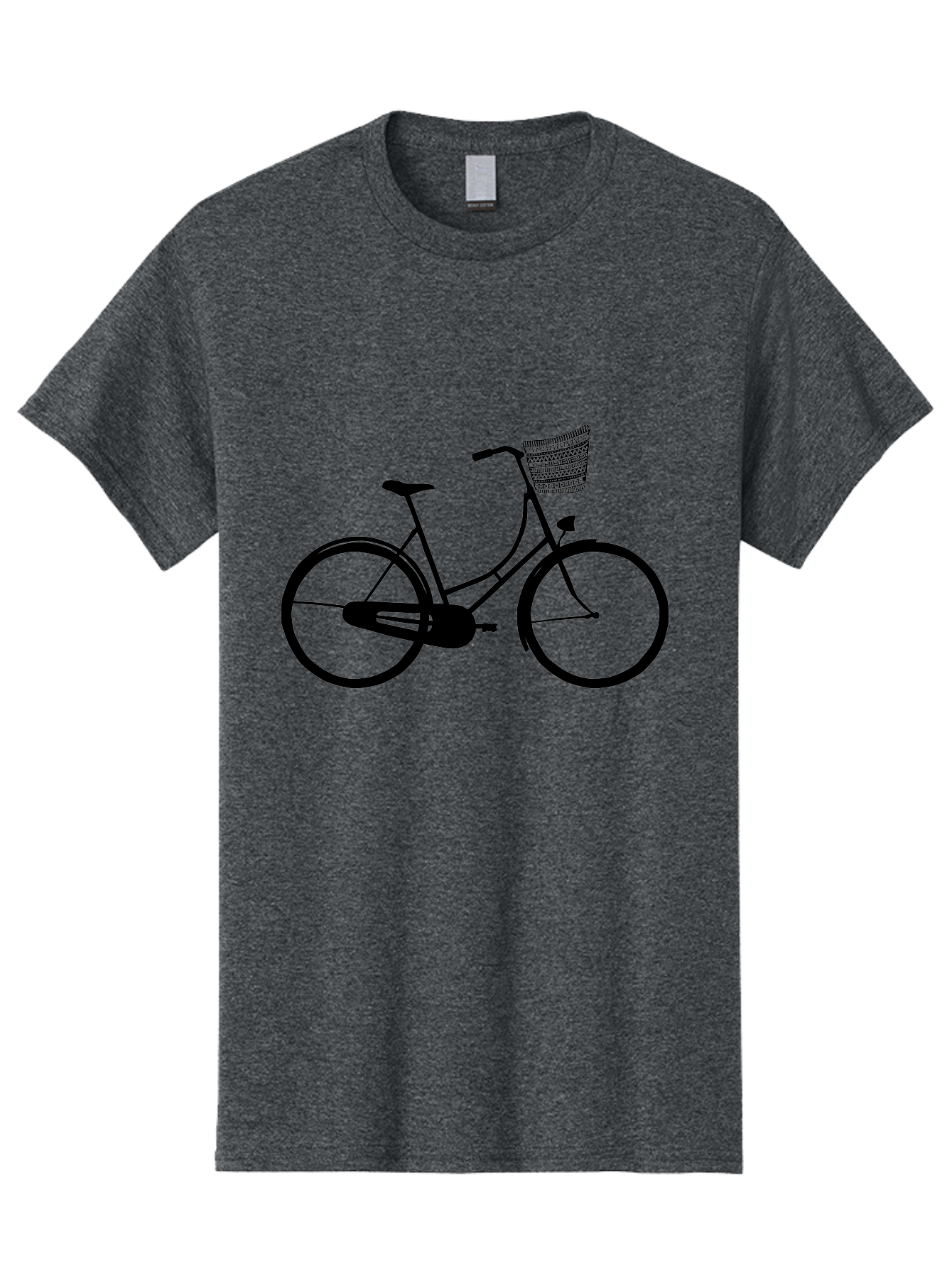 Bicycle-Silhouette Men'S Graphic Tee, 100% Cotton, Comfortable Casual Summer Wear, Machine Washable, Vintage Bicycle, Bike With Basket, Classic Cycling, Outdoor Recreation, Eco-Friendly Transportation, Leisurely Ride, Bicycle Silhouette Aac180 19