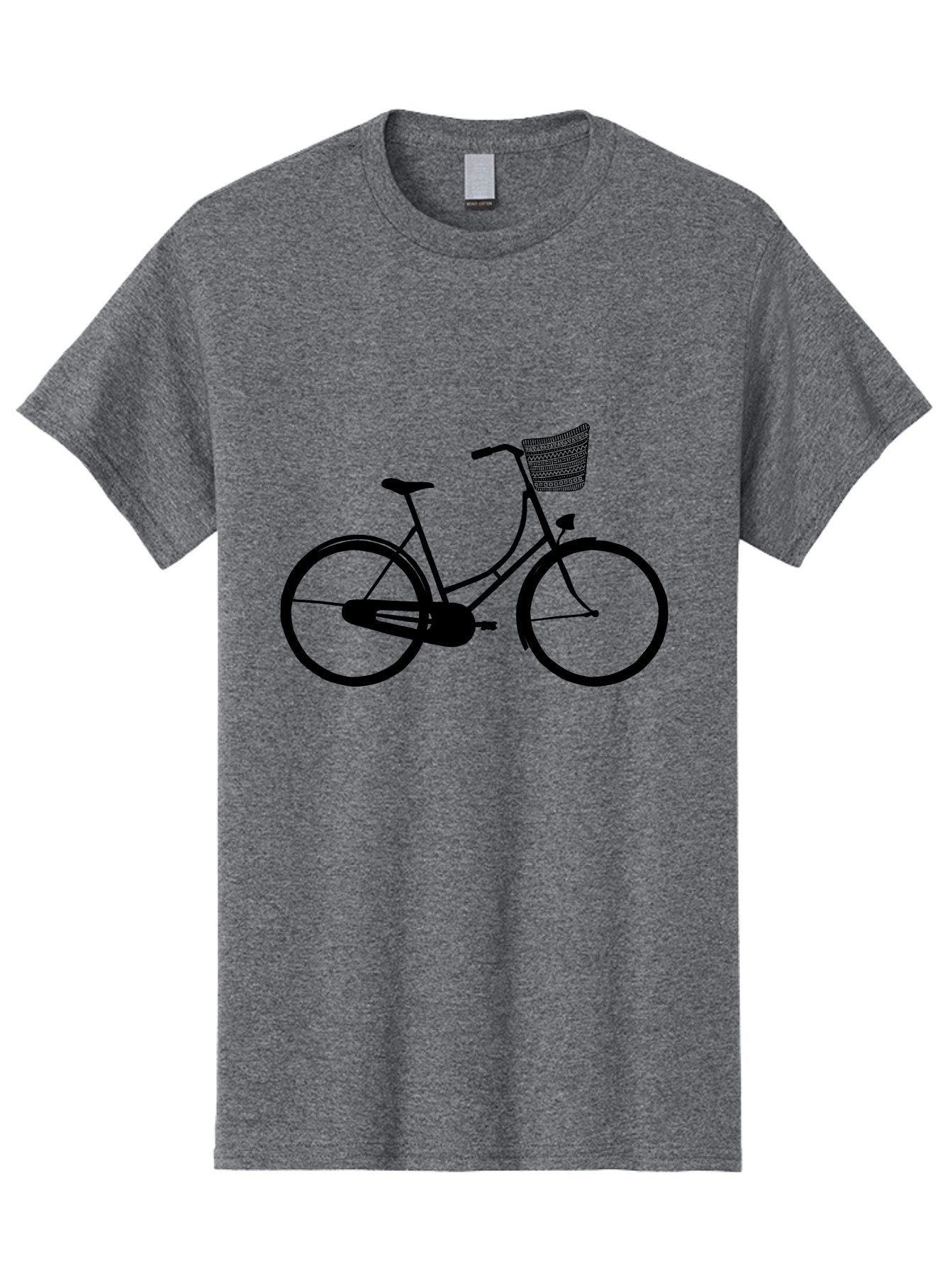 Bicycle-Silhouette Men'S Graphic Tee, 100% Cotton, Comfortable Casual Summer Wear, Machine Washable, Vintage Bicycle, Bike With Basket, Classic Cycling, Outdoor Recreation, Eco-Friendly Transportation, Leisurely Ride, Bicycle Silhouette Aac180 15