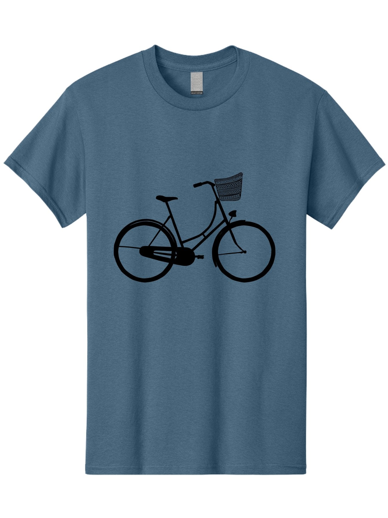 Bicycle-Silhouette Men'S Graphic Tee, 100% Cotton, Comfortable Casual Summer Wear, Machine Washable, Vintage Bicycle, Bike With Basket, Classic Cycling, Outdoor Recreation, Eco-Friendly Transportation, Leisurely Ride, Bicycle Silhouette Aac180 14