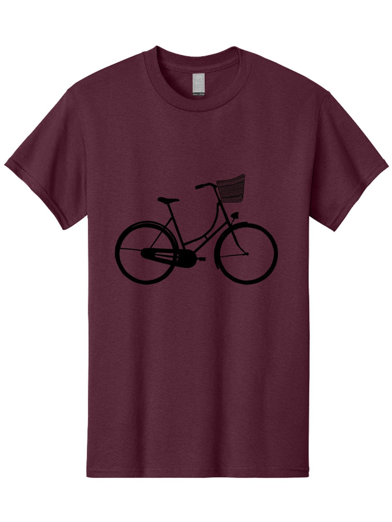 Bicycle-Silhouette Men'S Graphic Tee, 100% Cotton, Comfortable Casual Summer Wear, Machine Washable, Vintage Bicycle, Bike With Basket, Classic Cycling, Outdoor Recreation, Eco-Friendly Transportation, Leisurely Ride, Bicycle Silhouette Aac180 11