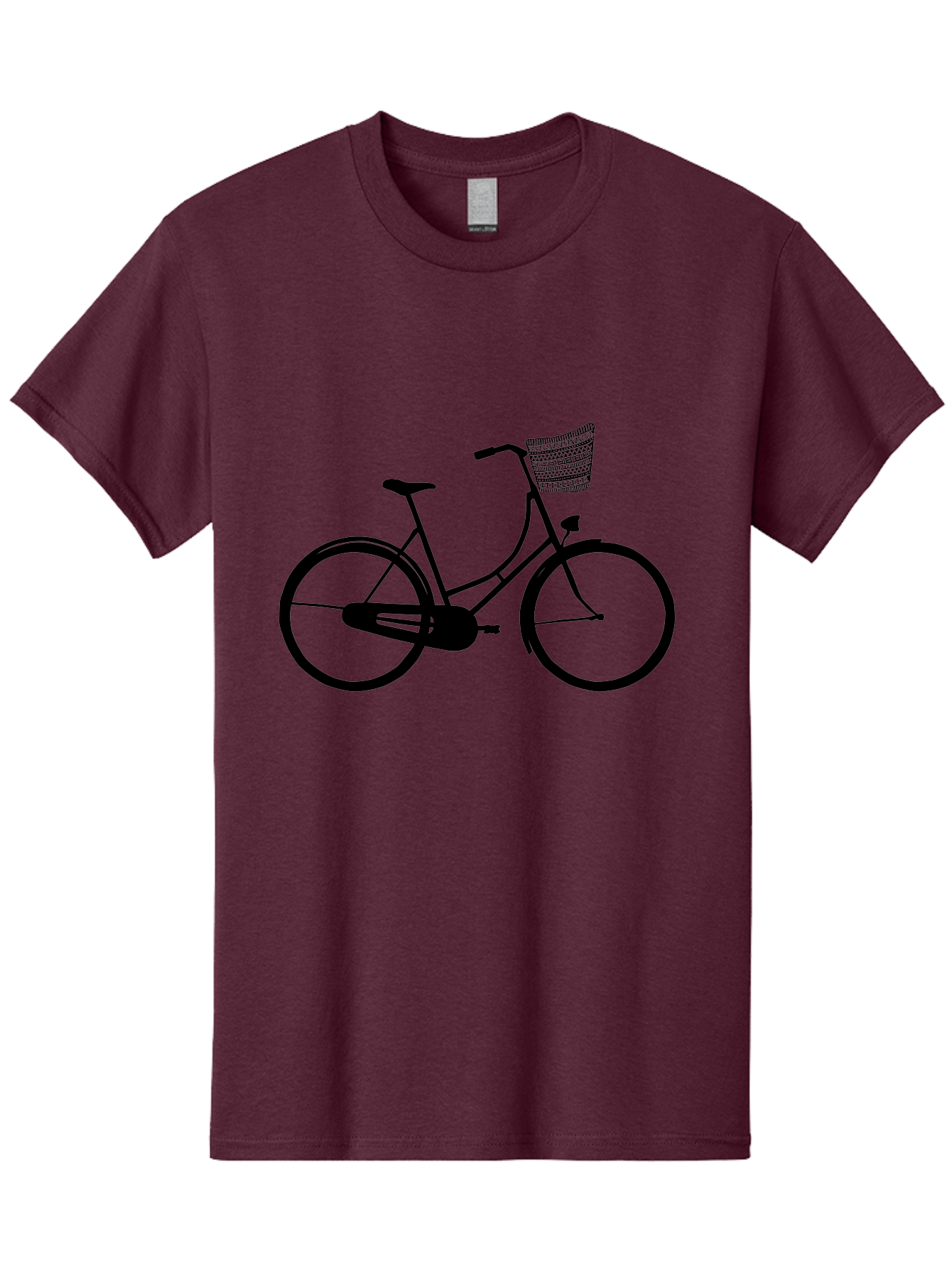 Bicycle-Silhouette Men'S Graphic Tee, 100% Cotton, Comfortable Casual Summer Wear, Machine Washable, Vintage Bicycle, Bike With Basket, Classic Cycling, Outdoor Recreation, Eco-Friendly Transportation, Leisurely Ride, Bicycle Silhouette Aac180 7