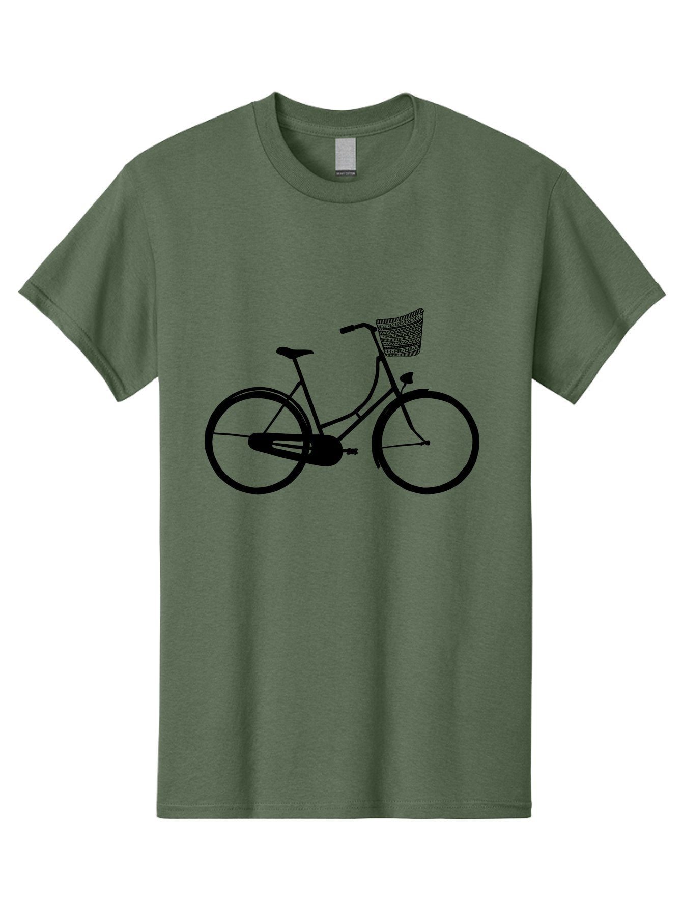 Bicycle-Silhouette Men'S Graphic Tee, 100% Cotton, Comfortable Casual Summer Wear, Machine Washable, Vintage Bicycle, Bike With Basket, Classic Cycling, Outdoor Recreation, Eco-Friendly Transportation, Leisurely Ride, Bicycle Silhouette Aac180 7