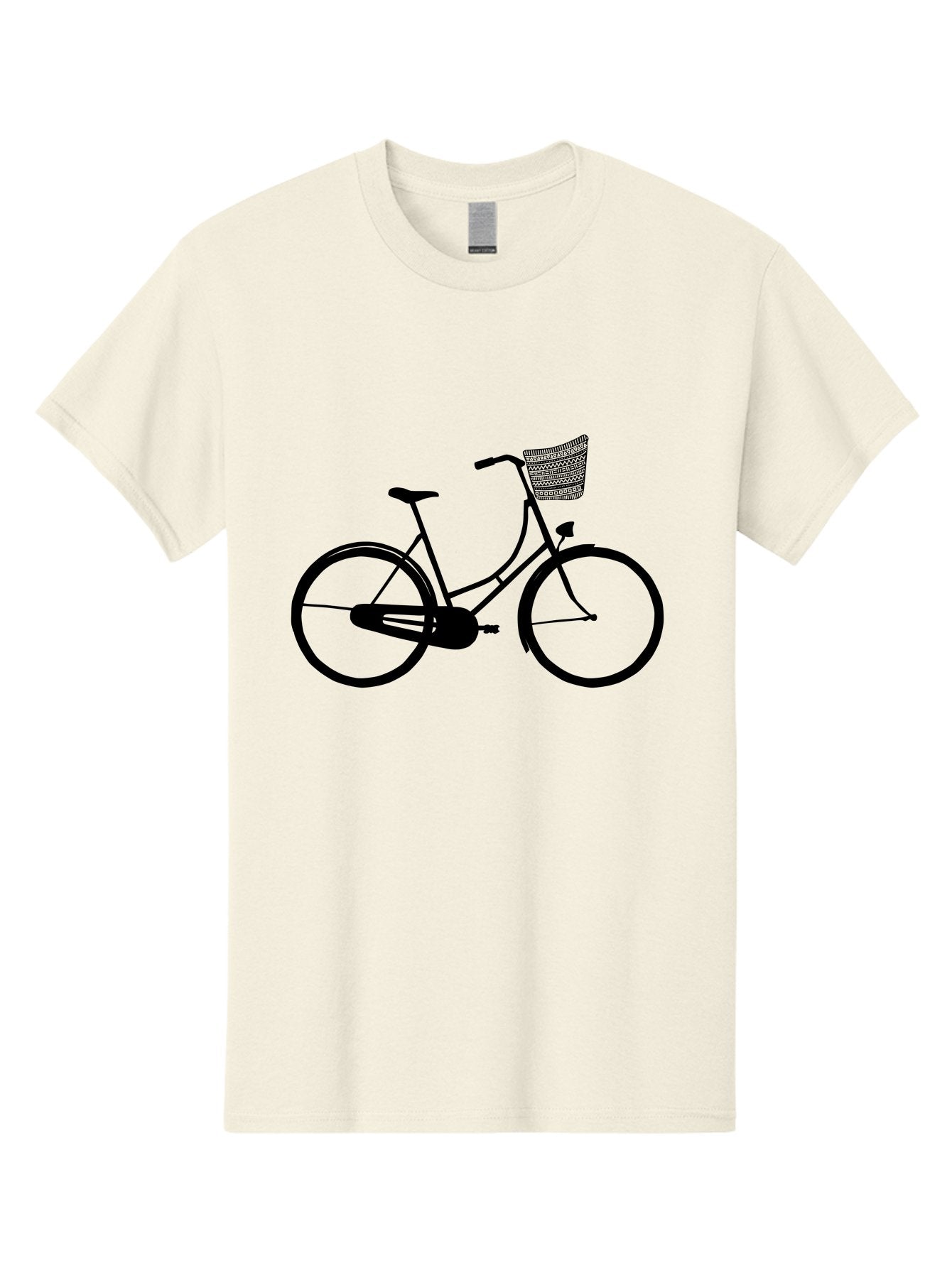 Bicycle-Silhouette Men'S Graphic Tee, 100% Cotton, Comfortable Casual Summer Wear, Machine Washable, Vintage Bicycle, Bike With Basket, Classic Cycling, Outdoor Recreation, Eco-Friendly Transportation, Leisurely Ride, Bicycle Silhouette Aac180 10