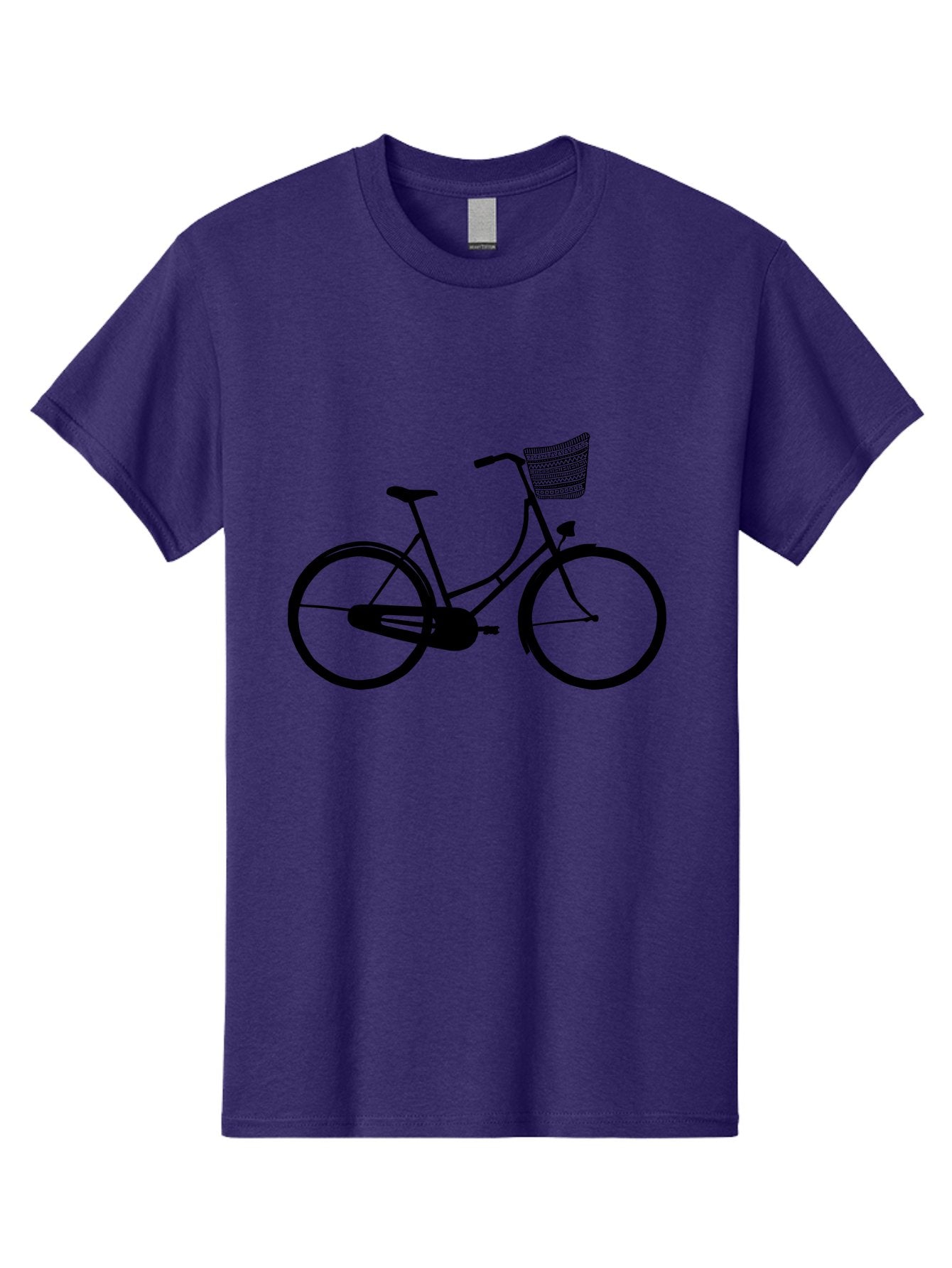 Bicycle-Silhouette Men'S Graphic Tee, 100% Cotton, Comfortable Casual Summer Wear, Machine Washable, Vintage Bicycle, Bike With Basket, Classic Cycling, Outdoor Recreation, Eco-Friendly Transportation, Leisurely Ride, Bicycle Silhouette Aac180 5