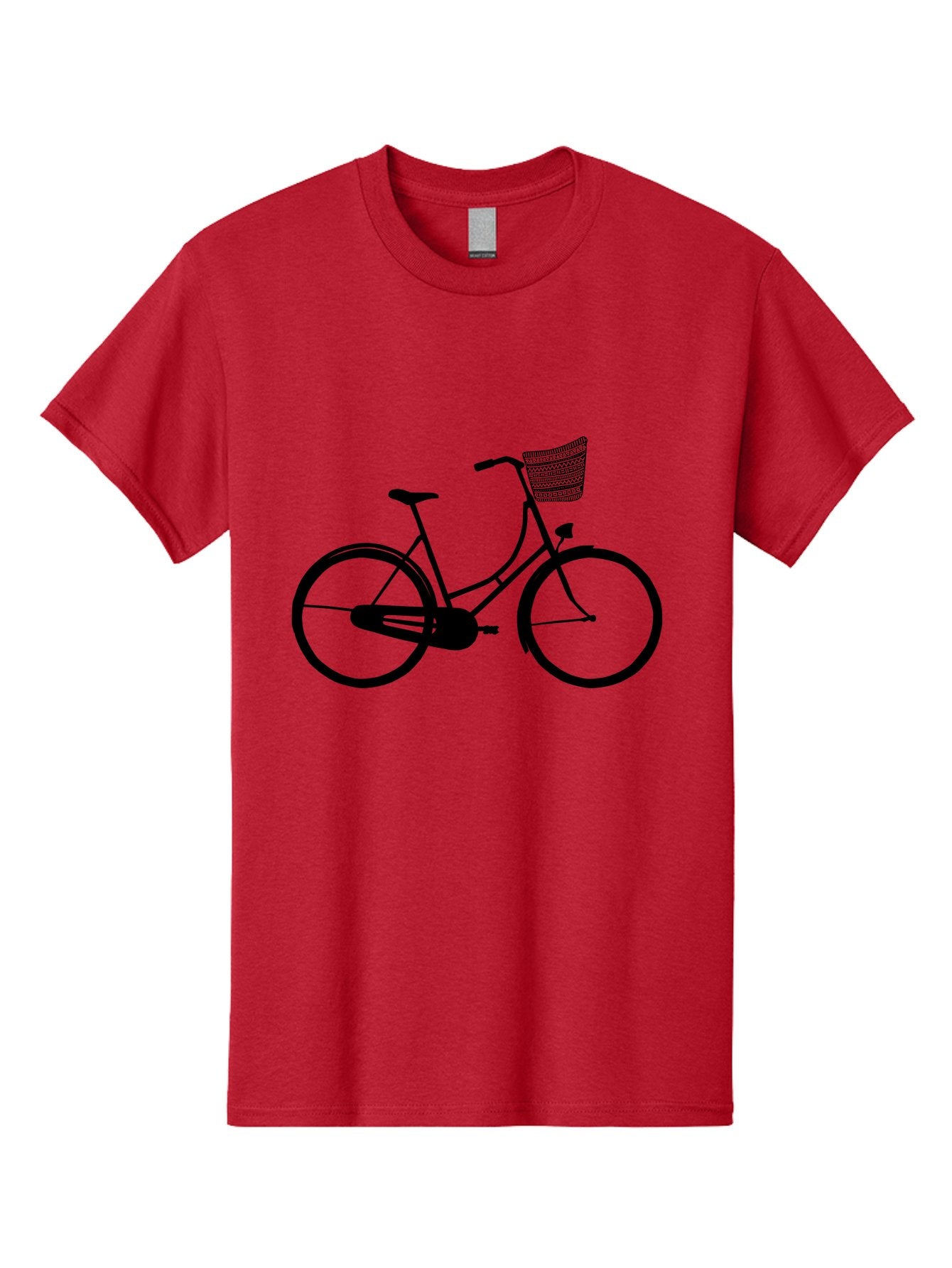 Bicycle-Silhouette Men'S Graphic Tee, 100% Cotton, Comfortable Casual Summer Wear, Machine Washable, Vintage Bicycle, Bike With Basket, Classic Cycling, Outdoor Recreation, Eco-Friendly Transportation, Leisurely Ride, Bicycle Silhouette Aac180 6
