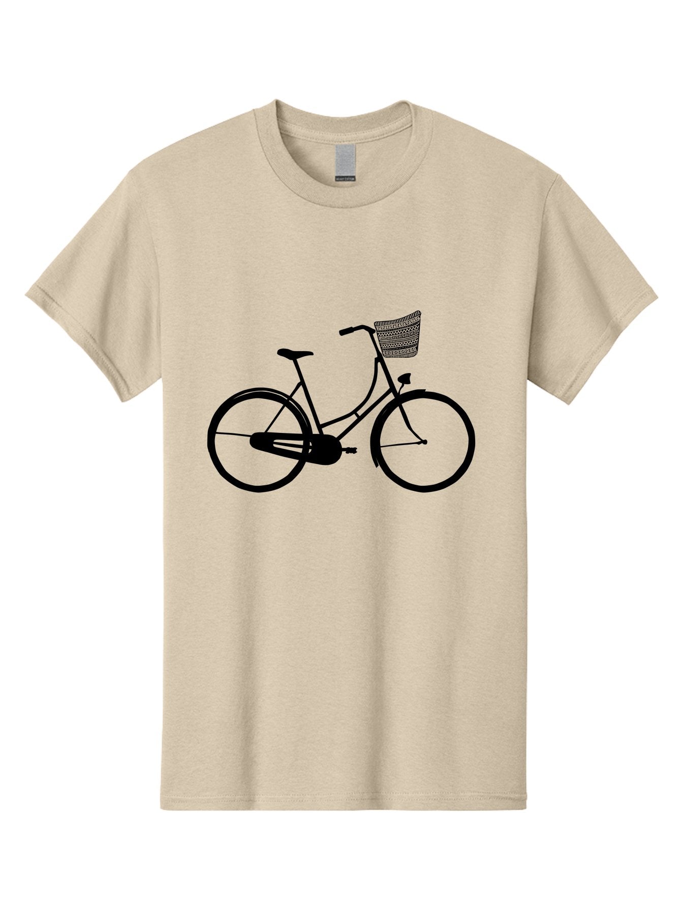 Bicycle-Silhouette Men'S Graphic Tee, 100% Cotton, Comfortable Casual Summer Wear, Machine Washable, Vintage Bicycle, Bike With Basket, Classic Cycling, Outdoor Recreation, Eco-Friendly Transportation, Leisurely Ride, Bicycle Silhouette Aac180 12