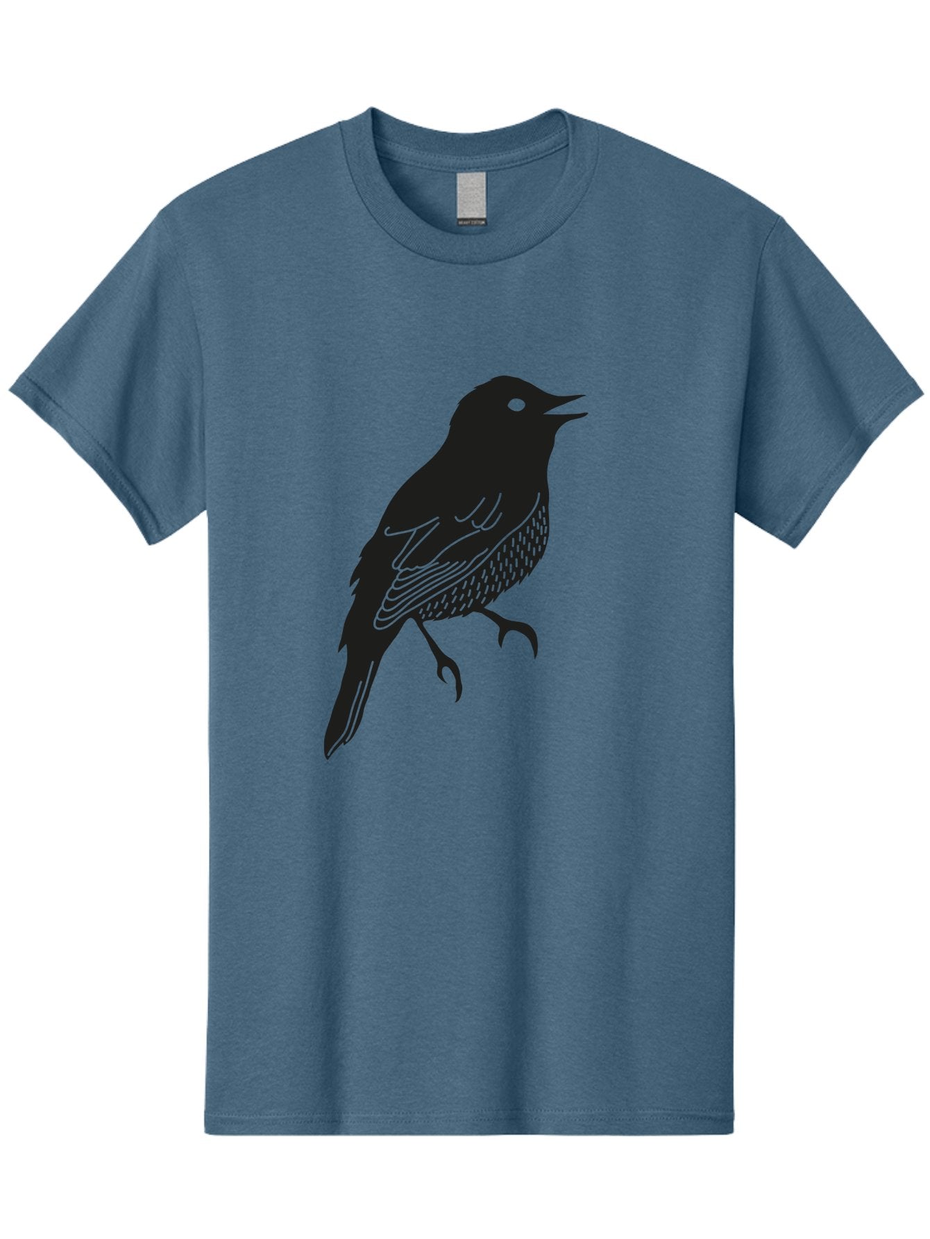 Bird-Silhouette-1 Men'S Graphic Tee, 100% Cotton, Comfortable Casual Summer Wear, Machine Washable, Silhouette Of A Bird, Bird In Flight, Graphic Illustration, Wildlife Art, Nature Design, Feathered Friend, Bird Watching Aac181 3