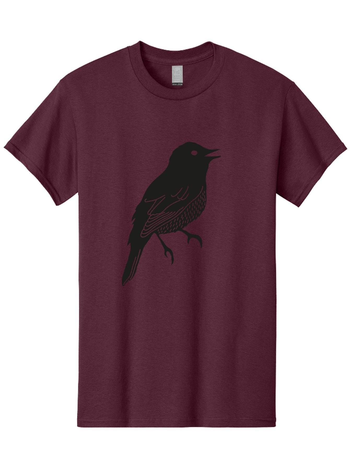 Bird-Silhouette-1 Men'S Graphic Tee, 100% Cotton, Comfortable Casual Summer Wear, Machine Washable, Silhouette Of A Bird, Bird In Flight, Graphic Illustration, Wildlife Art, Nature Design, Feathered Friend, Bird Watching Aac181