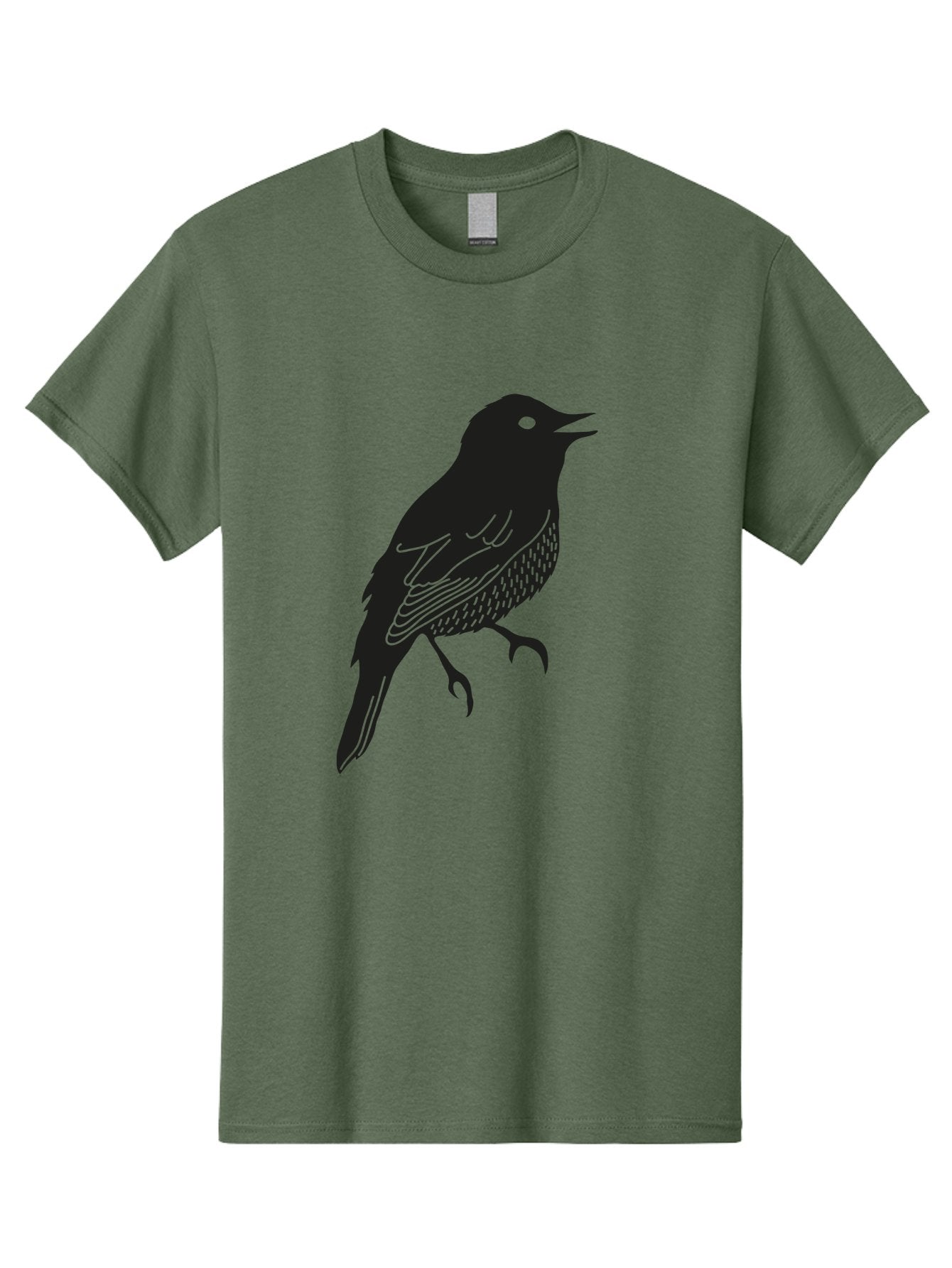 Bird-Silhouette-1 Men'S Graphic Tee, 100% Cotton, Comfortable Casual Summer Wear, Machine Washable, Silhouette Of A Bird, Bird In Flight, Graphic Illustration, Wildlife Art, Nature Design, Feathered Friend, Bird Watching Aac181 13