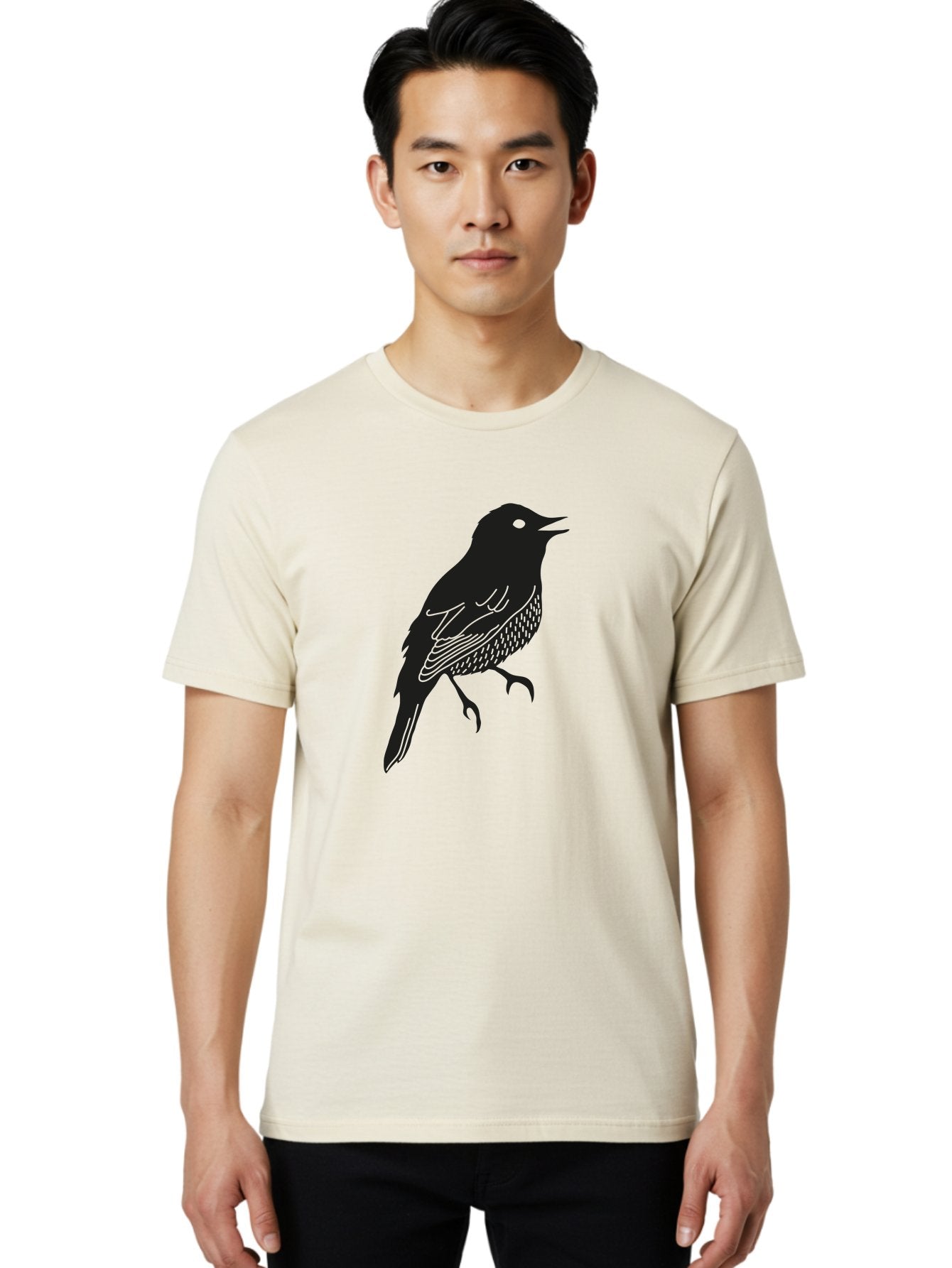 Bird-Silhouette-1 Men'S Graphic Tee, 100% Cotton, Comfortable Casual Summer Wear, Machine Washable, Silhouette Of A Bird, Bird In Flight, Graphic Illustration, Wildlife Art, Nature Design, Feathered Friend, Bird Watching Aac181 18