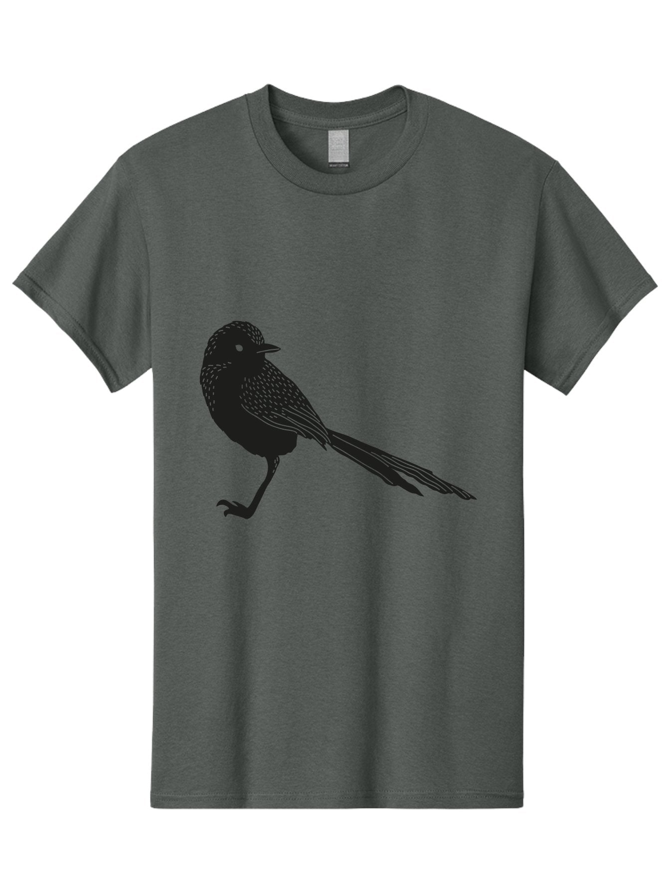 Bird-Silhouette-2 Men'S Graphic Tee, 100% Cotton, Comfortable Casual Summer Wear, Machine Washable, Bird Silhouette, Avian Icon, Minimalist Design, Simple Shape, Nature-Inspired, Wildlife Illustration, Bird Watching, Ornithology Aac182 6