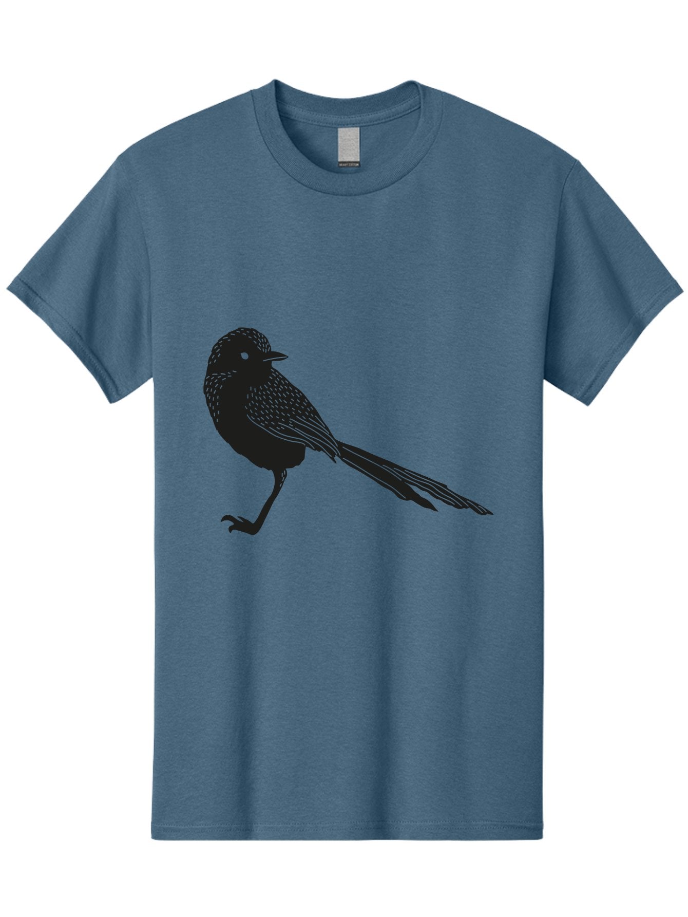 Bird-Silhouette-2 Men'S Graphic Tee, 100% Cotton, Comfortable Casual Summer Wear, Machine Washable, Bird Silhouette, Avian Icon, Minimalist Design, Simple Shape, Nature-Inspired, Wildlife Illustration, Bird Watching, Ornithology Aac182 8