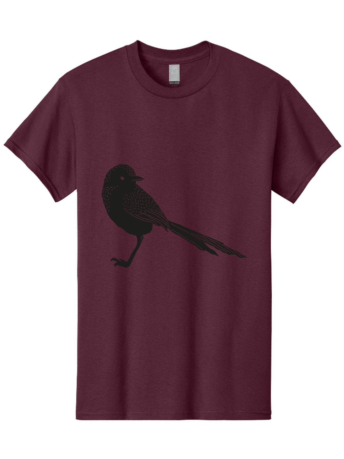 Bird-Silhouette-2 Men'S Graphic Tee, 100% Cotton, Comfortable Casual Summer Wear, Machine Washable, Bird Silhouette, Avian Icon, Minimalist Design, Simple Shape, Nature-Inspired, Wildlife Illustration, Bird Watching, Ornithology Aac182 14