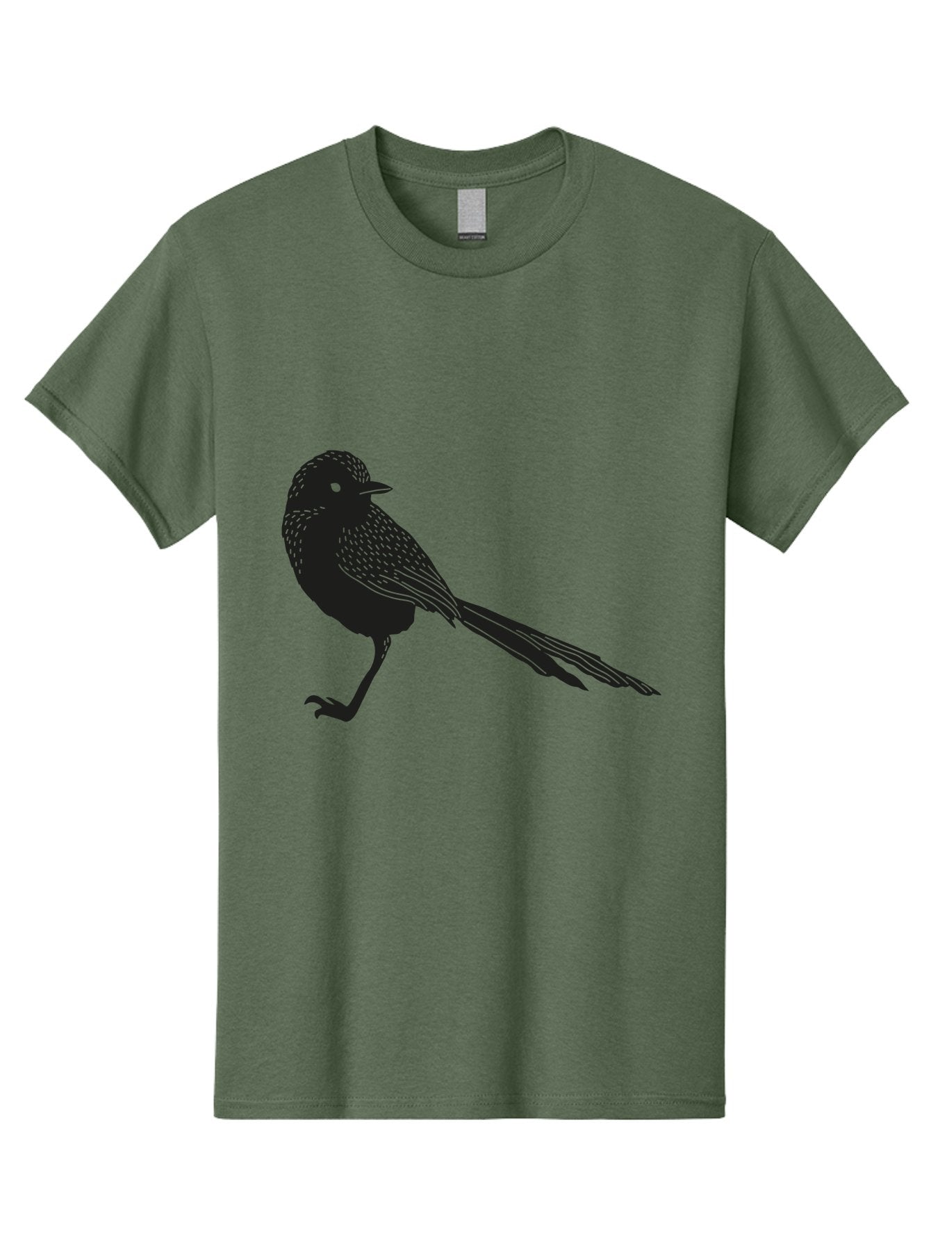 Bird-Silhouette-2 Men'S Graphic Tee, 100% Cotton, Comfortable Casual Summer Wear, Machine Washable, Bird Silhouette, Avian Icon, Minimalist Design, Simple Shape, Nature-Inspired, Wildlife Illustration, Bird Watching, Ornithology Aac182 11