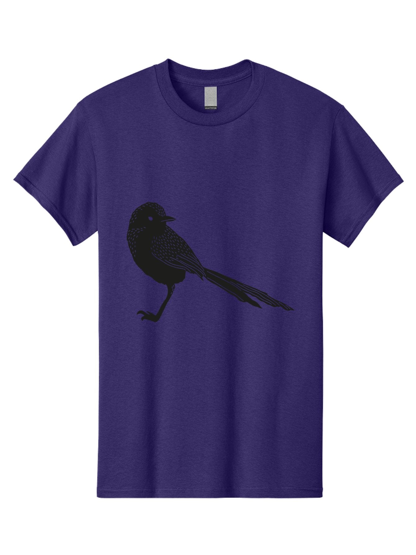 Bird-Silhouette-2 Men'S Graphic Tee, 100% Cotton, Comfortable Casual Summer Wear, Machine Washable, Bird Silhouette, Avian Icon, Minimalist Design, Simple Shape, Nature-Inspired, Wildlife Illustration, Bird Watching, Ornithology Aac182 12