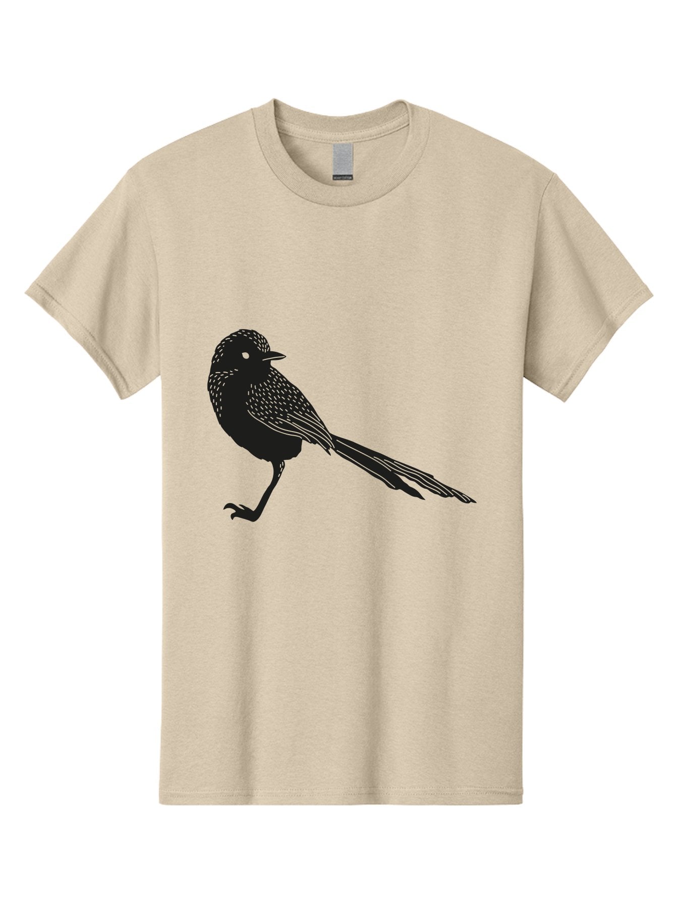 Bird-Silhouette-2 Men'S Graphic Tee, 100% Cotton, Comfortable Casual Summer Wear, Machine Washable, Bird Silhouette, Avian Icon, Minimalist Design, Simple Shape, Nature-Inspired, Wildlife Illustration, Bird Watching, Ornithology Aac182