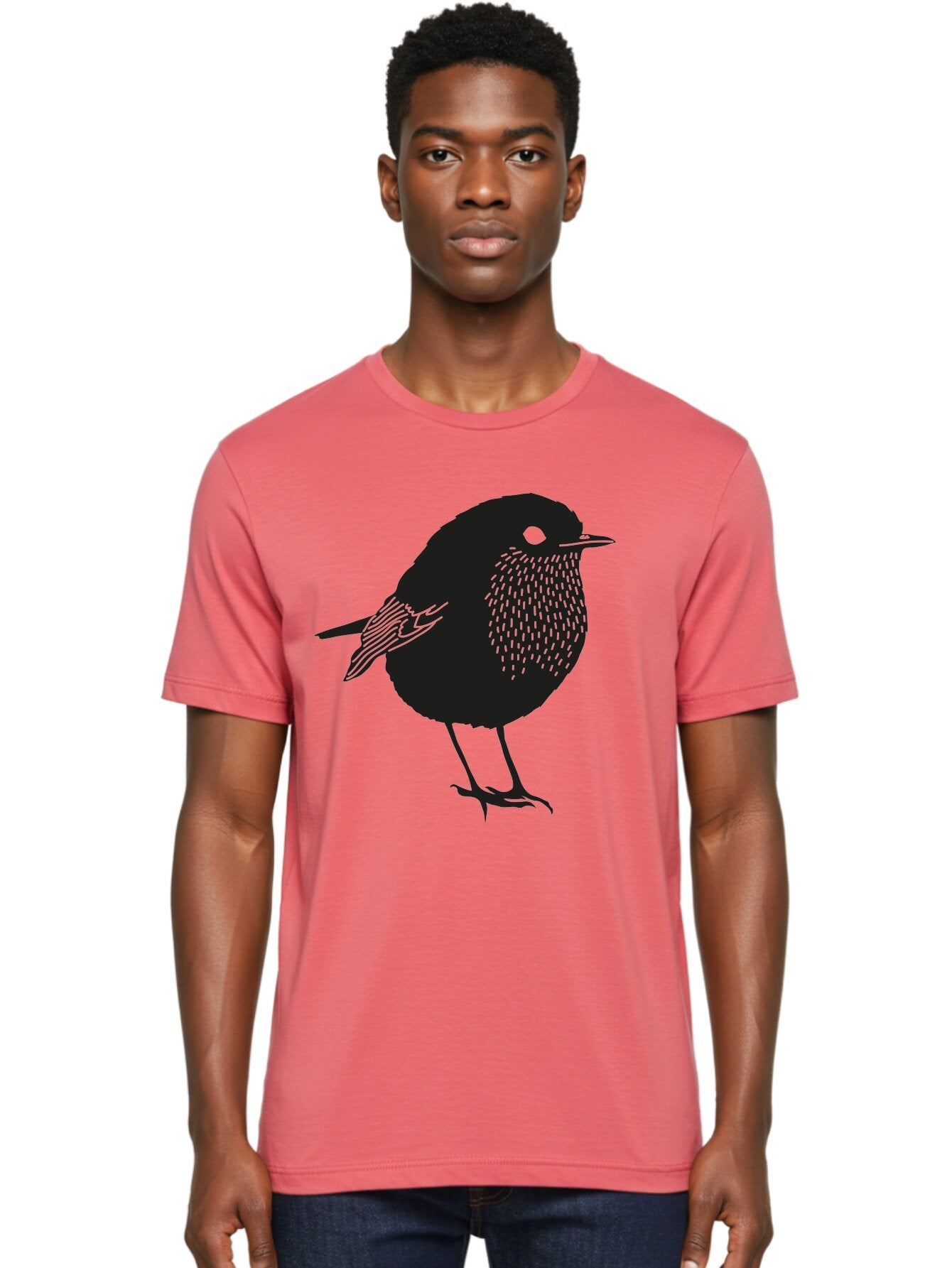 Bird-Silhouette-3 Men'S Graphic Tee, 100% Cotton, Comfortable Casual Summer Wear, Machine Washable, Black Bird Silhouette, Minimalist Design, Bird Illustration, Simple Art, Wildlife Graphic, Modern Illustration, Small Bird, Black Feathers Aac183 27