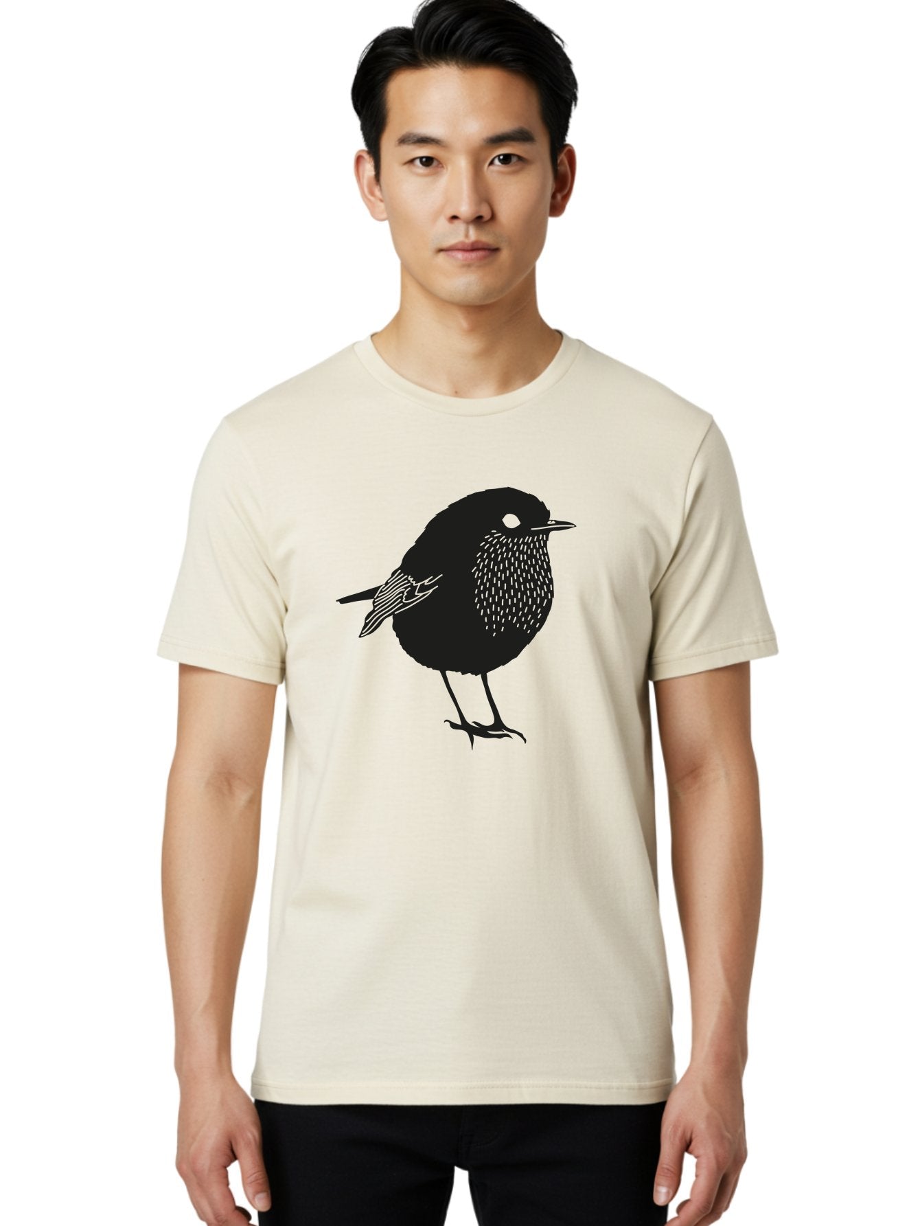 Bird-Silhouette-3 Men'S Graphic Tee, 100% Cotton, Comfortable Casual Summer Wear, Machine Washable, Black Bird Silhouette, Minimalist Design, Bird Illustration, Simple Art, Wildlife Graphic, Modern Illustration, Small Bird, Black Feathers Aac183 19