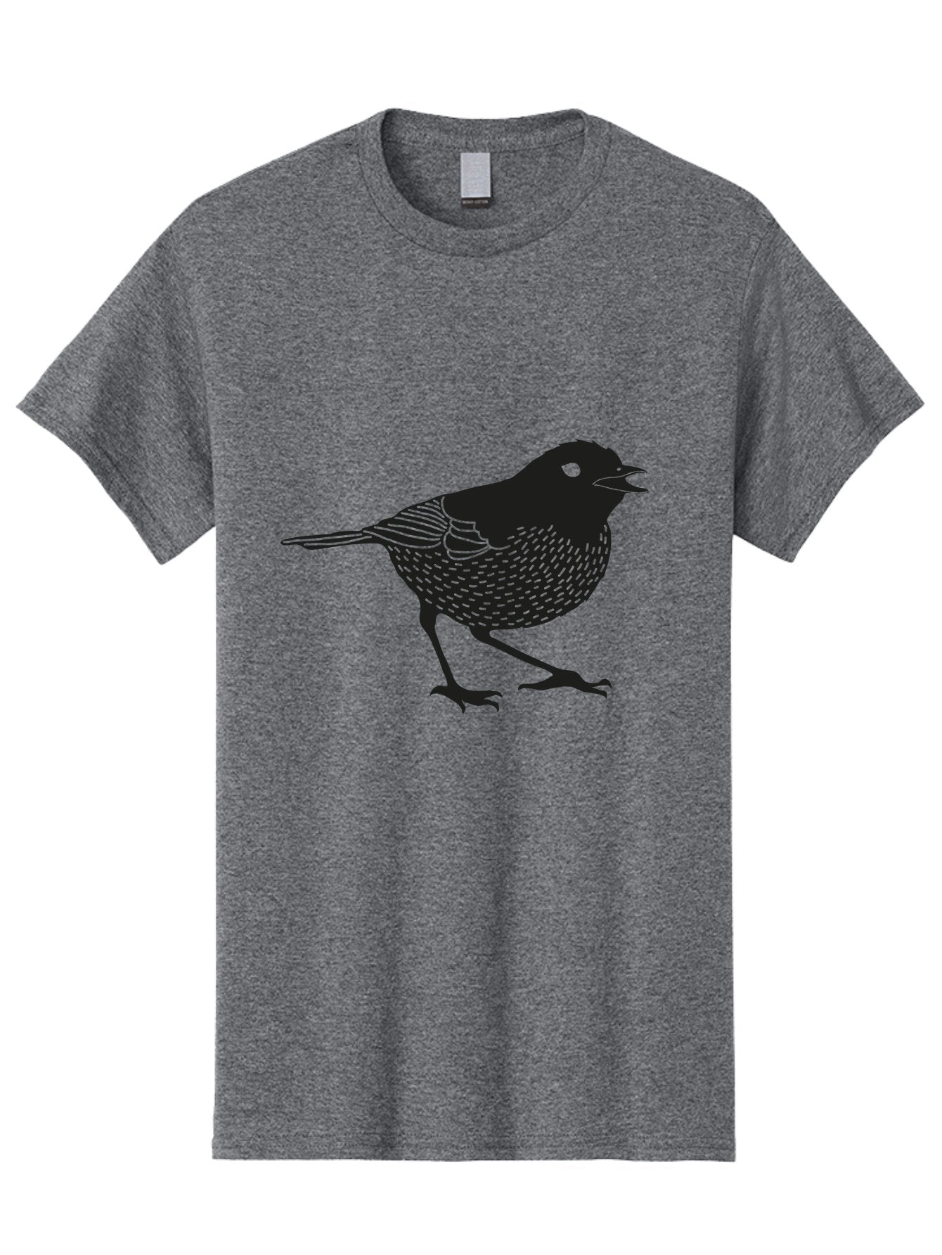 Bird-Silhouette Men'S Graphic Tee, 100% Cotton, Comfortable Casual Summer Wear, Machine Washable, Black Bird Silhouette, Graphic Illustration, Bird In Flight, Wildlife Art, Minimalist Design, Birdwatching, Ornithology Aac184 7