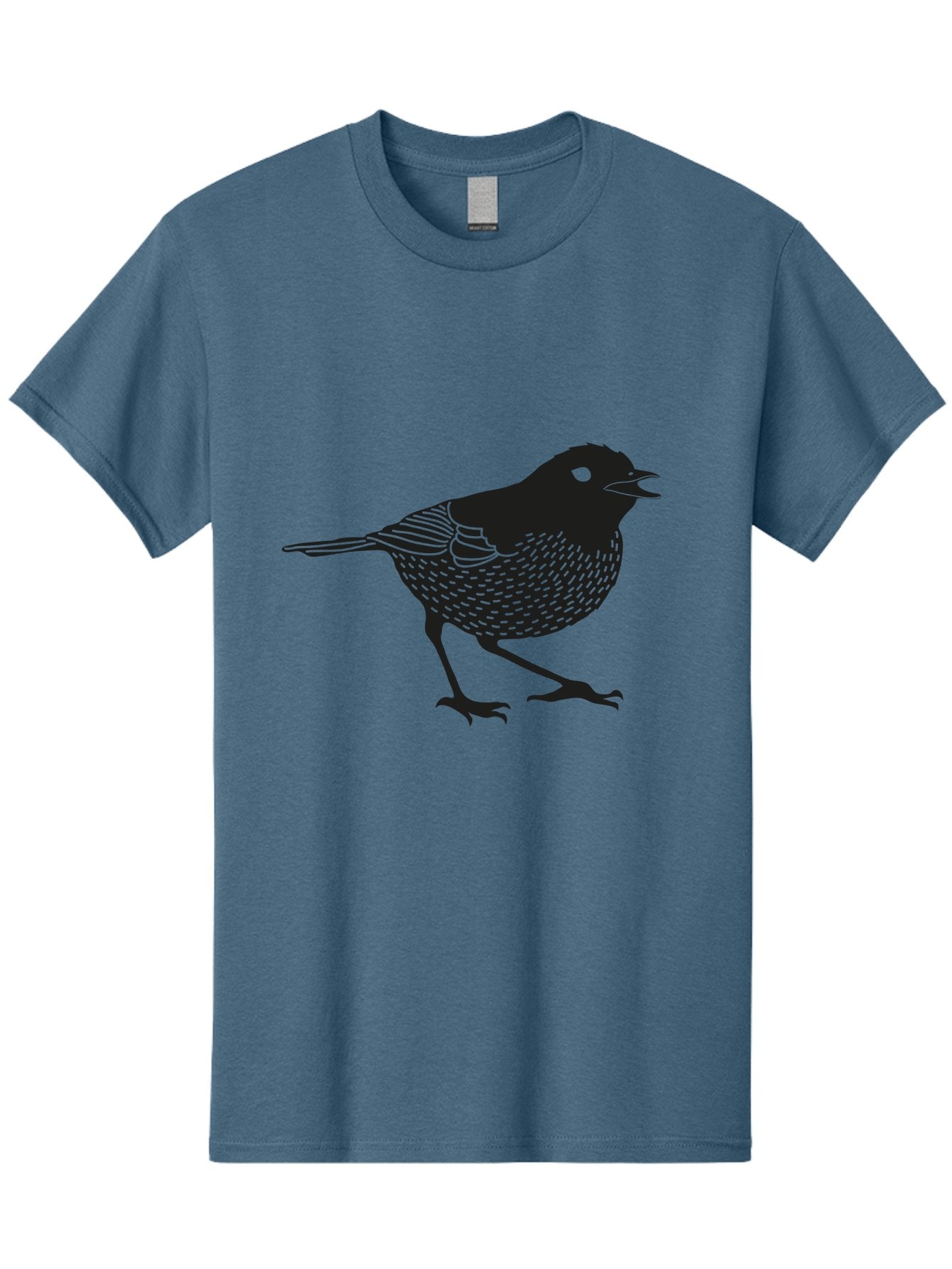 Bird-Silhouette Men'S Graphic Tee, 100% Cotton, Comfortable Casual Summer Wear, Machine Washable, Black Bird Silhouette, Graphic Illustration, Bird In Flight, Wildlife Art, Minimalist Design, Birdwatching, Ornithology Aac184 12