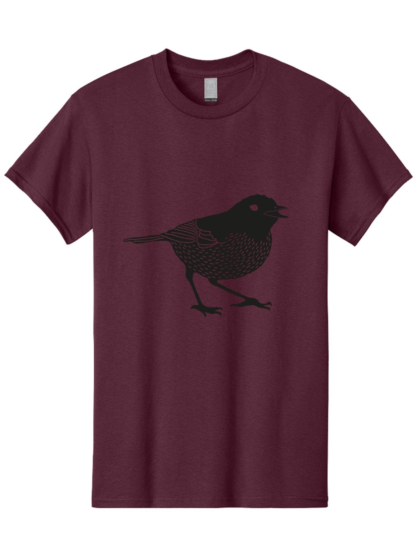 Bird-Silhouette Men'S Graphic Tee, 100% Cotton, Comfortable Casual Summer Wear, Machine Washable, Black Bird Silhouette, Graphic Illustration, Bird In Flight, Wildlife Art, Minimalist Design, Birdwatching, Ornithology Aac184