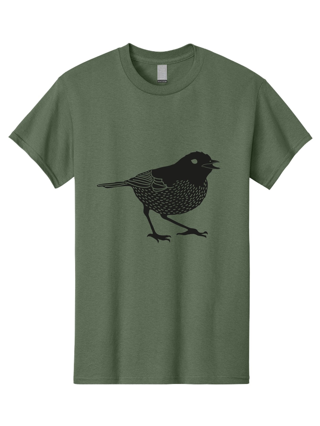 Bird-Silhouette Men'S Graphic Tee, 100% Cotton, Comfortable Casual Summer Wear, Machine Washable, Black Bird Silhouette, Graphic Illustration, Bird In Flight, Wildlife Art, Minimalist Design, Birdwatching, Ornithology Aac184 15