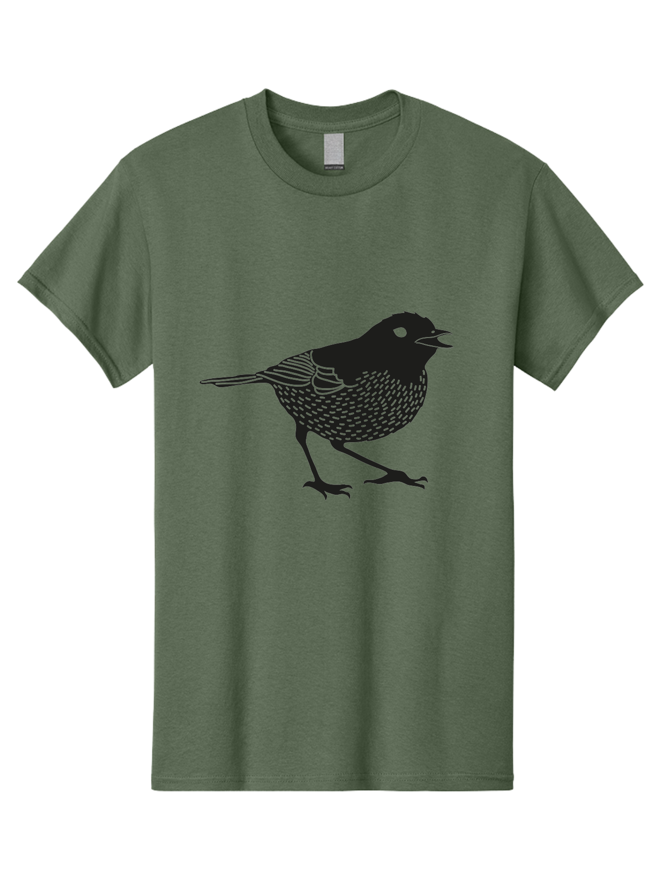 Bird-Silhouette Men'S Graphic Tee, 100% Cotton, Comfortable Casual Summer Wear, Machine Washable, Black Bird Silhouette, Graphic Illustration, Bird In Flight, Wildlife Art, Minimalist Design, Birdwatching, Ornithology Aac184