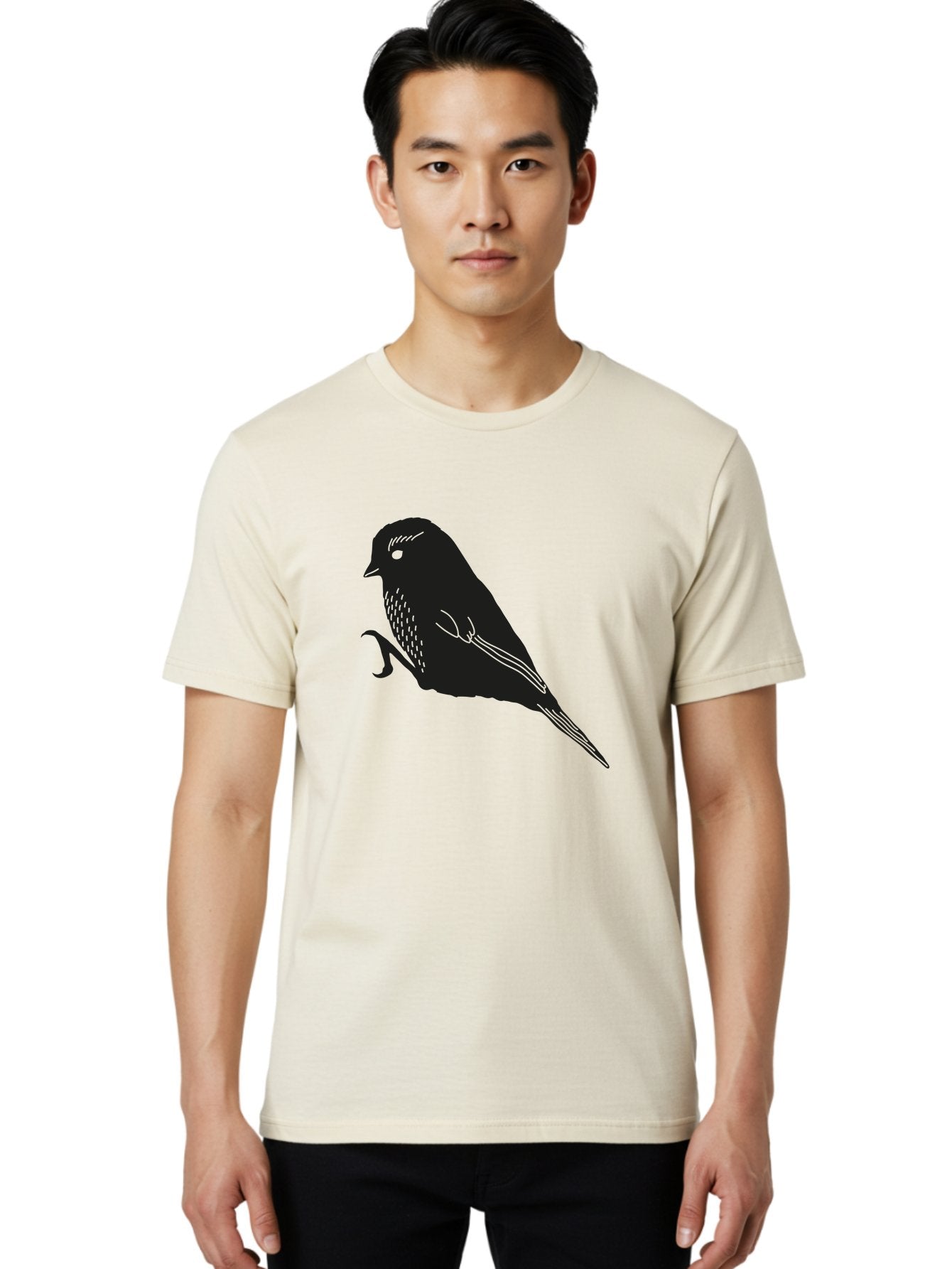 Bird Men'S Graphic Tee, 100% Cotton, Comfortable Casual Summer Wear, Machine Washable, Bird Silhouette, Sparrow Design, Simple Graphics, Minimalist Art, Avian Illustration, Wildlife Iconography, Feathered Friend Aac186 22