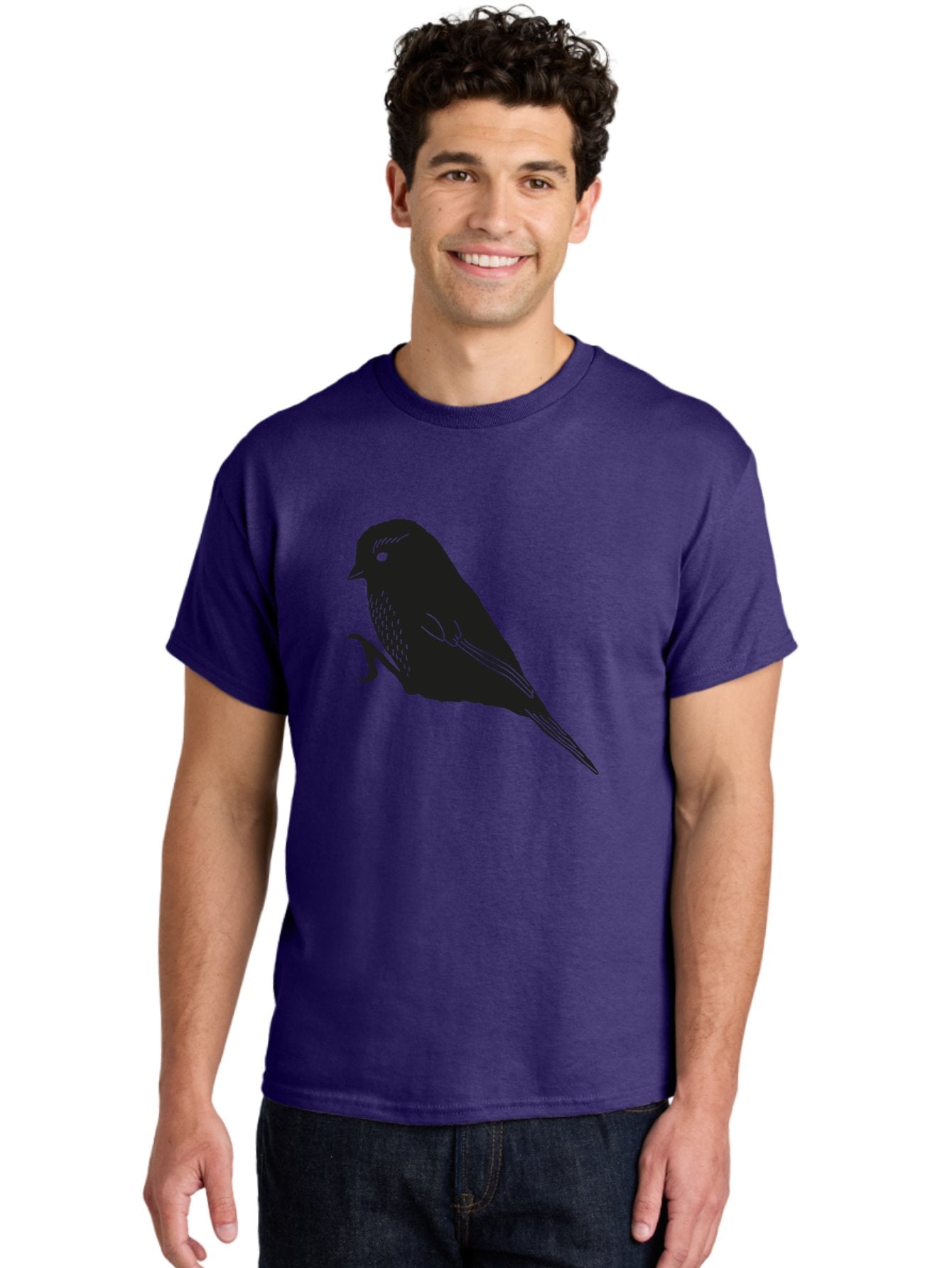 Bird Men'S Graphic Tee, 100% Cotton, Comfortable Casual Summer Wear, Machine Washable, Bird Silhouette, Sparrow Design, Simple Graphics, Minimalist Art, Avian Illustration, Wildlife Iconography, Feathered Friend Aac186 20
