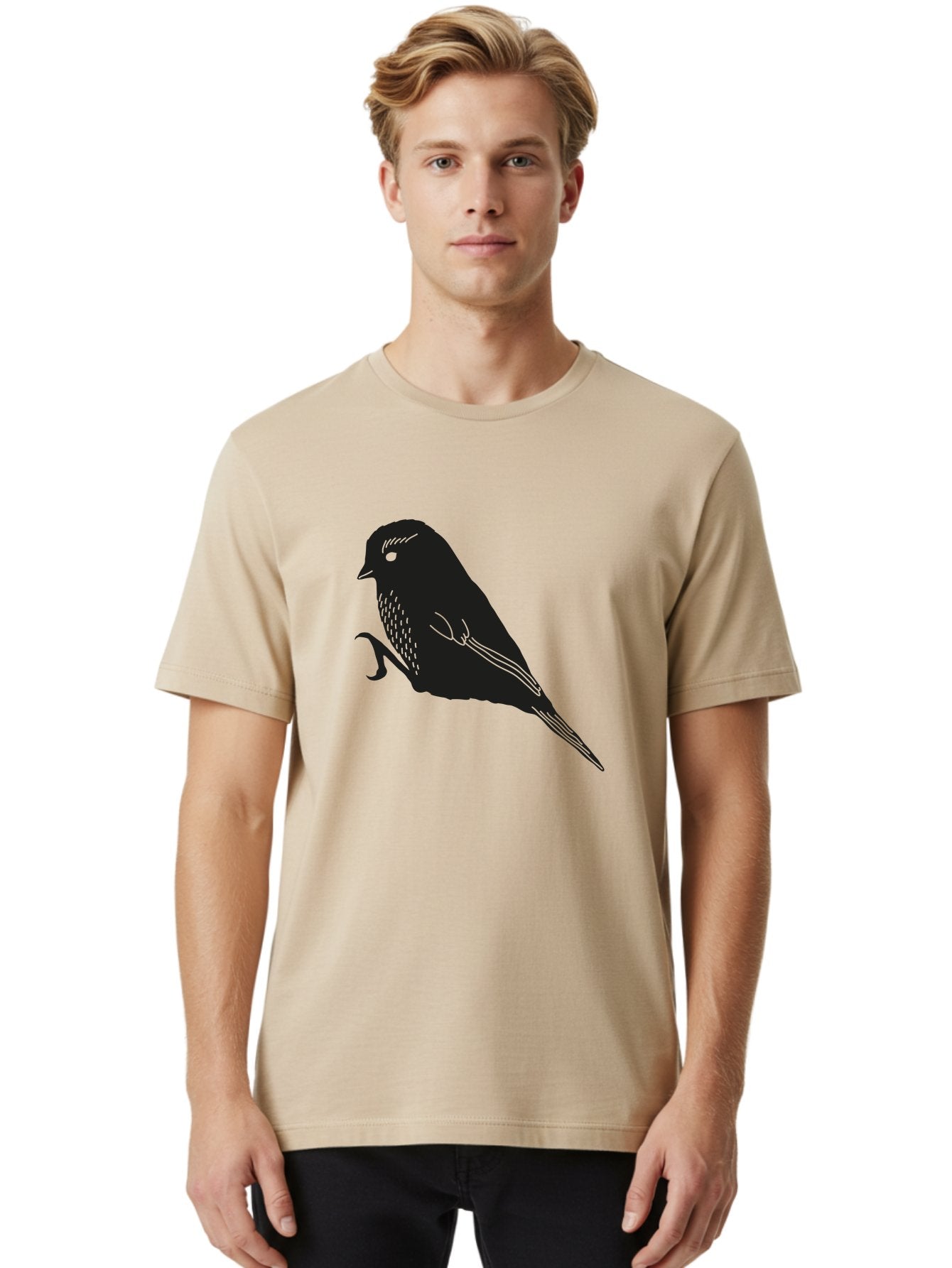 Bird Men'S Graphic Tee, 100% Cotton, Comfortable Casual Summer Wear, Machine Washable, Bird Silhouette, Sparrow Design, Simple Graphics, Minimalist Art, Avian Illustration, Wildlife Iconography, Feathered Friend Aac186 16