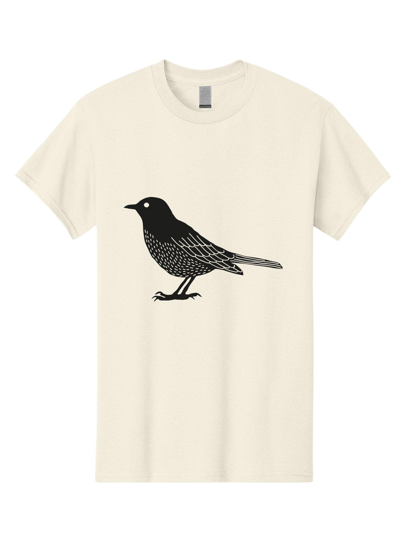 Black-Bird Men'S Graphic Tee, 100% Cotton, Comfortable Casual Summer Wear, Machine Washable, Black Bird, Bird Silhouette, Simple Art, Minimalist Design, Wildlife Illustration, Green Eye, Bird Watching, Nature Graphics Aac188 6