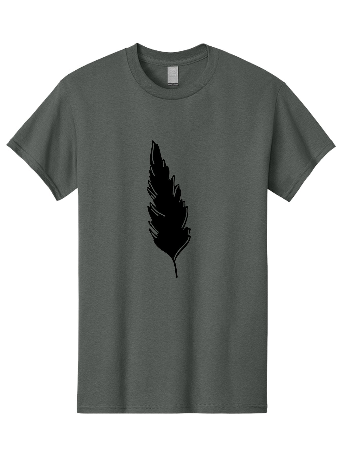 Black-Feather Men'S Graphic Tee, 100% Cotton, Comfortable Casual Summer Wear, Machine Washable, Feather Silhouette, Winged Icon, Simple Design, Minimalist Art, Feather Graphic, Black Silhouette Aac189 7