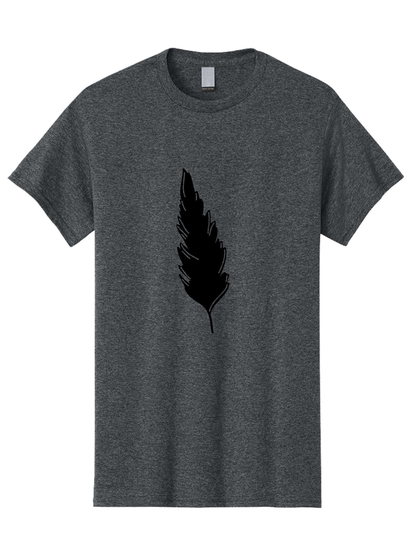 Black-Feather Men'S Graphic Tee, 100% Cotton, Comfortable Casual Summer Wear, Machine Washable, Feather Silhouette, Winged Icon, Simple Design, Minimalist Art, Feather Graphic, Black Silhouette Aac189 11