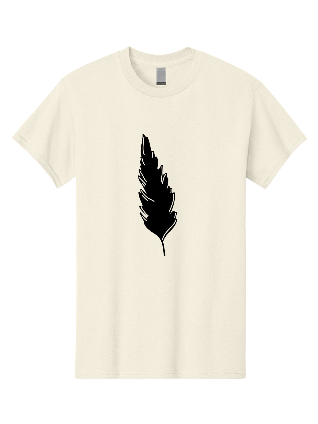 Black-Feather Men'S Graphic Tee, 100% Cotton, Comfortable Casual Summer Wear, Machine Washable, Feather Silhouette, Winged Icon, Simple Design, Minimalist Art, Feather Graphic, Black Silhouette Aac189 6