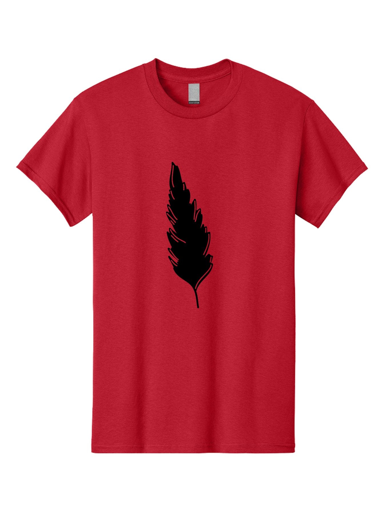 Black-Feather Men'S Graphic Tee, 100% Cotton, Comfortable Casual Summer Wear, Machine Washable, Feather Silhouette, Winged Icon, Simple Design, Minimalist Art, Feather Graphic, Black Silhouette Aac189 5