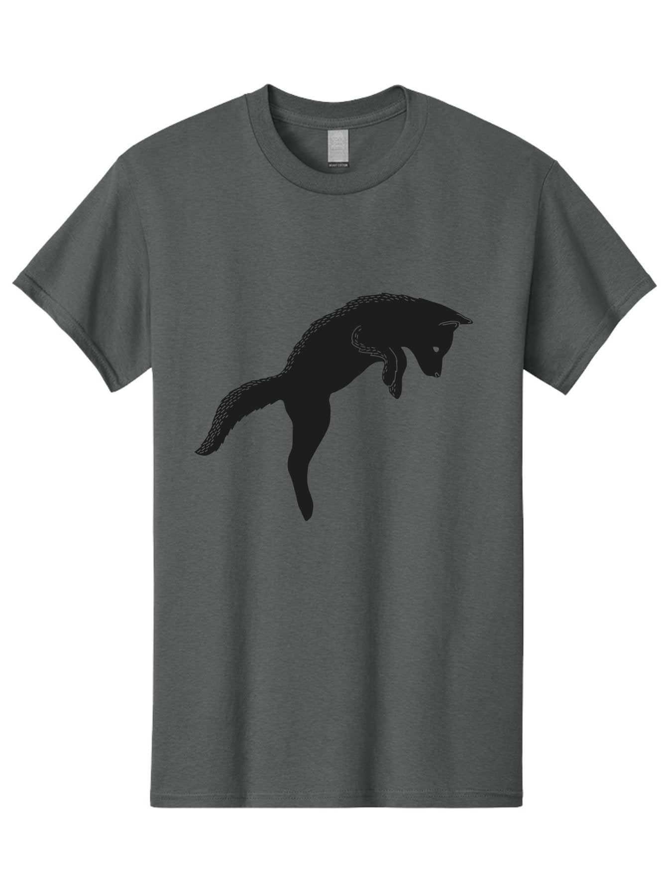 Black-Fox-Silhouette Men'S Graphic Tee, 100% Cotton, Comfortable Casual Summer Wear, Machine Washable, Squirrel Silhouette, Animal Graphic, Wildlife Illustration, Forest Creature, Cute Animal, Jumping Squirrel, Nut Love, Tree Dweller, Aac190 14