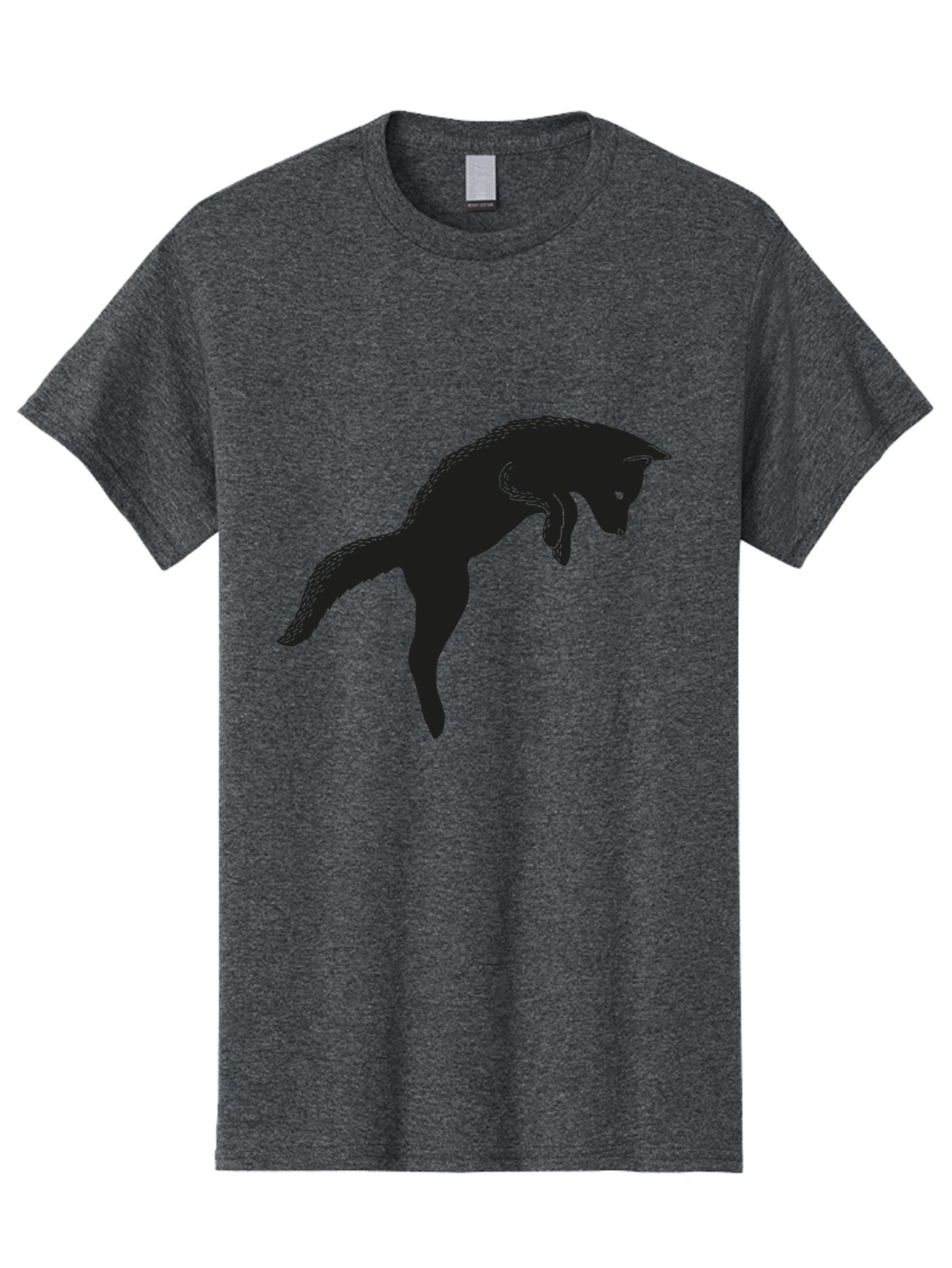 Black-Fox-Silhouette Men'S Graphic Tee, 100% Cotton, Comfortable Casual Summer Wear, Machine Washable, Squirrel Silhouette, Animal Graphic, Wildlife Illustration, Forest Creature, Cute Animal, Jumping Squirrel, Nut Love, Tree Dweller, Aac190 11