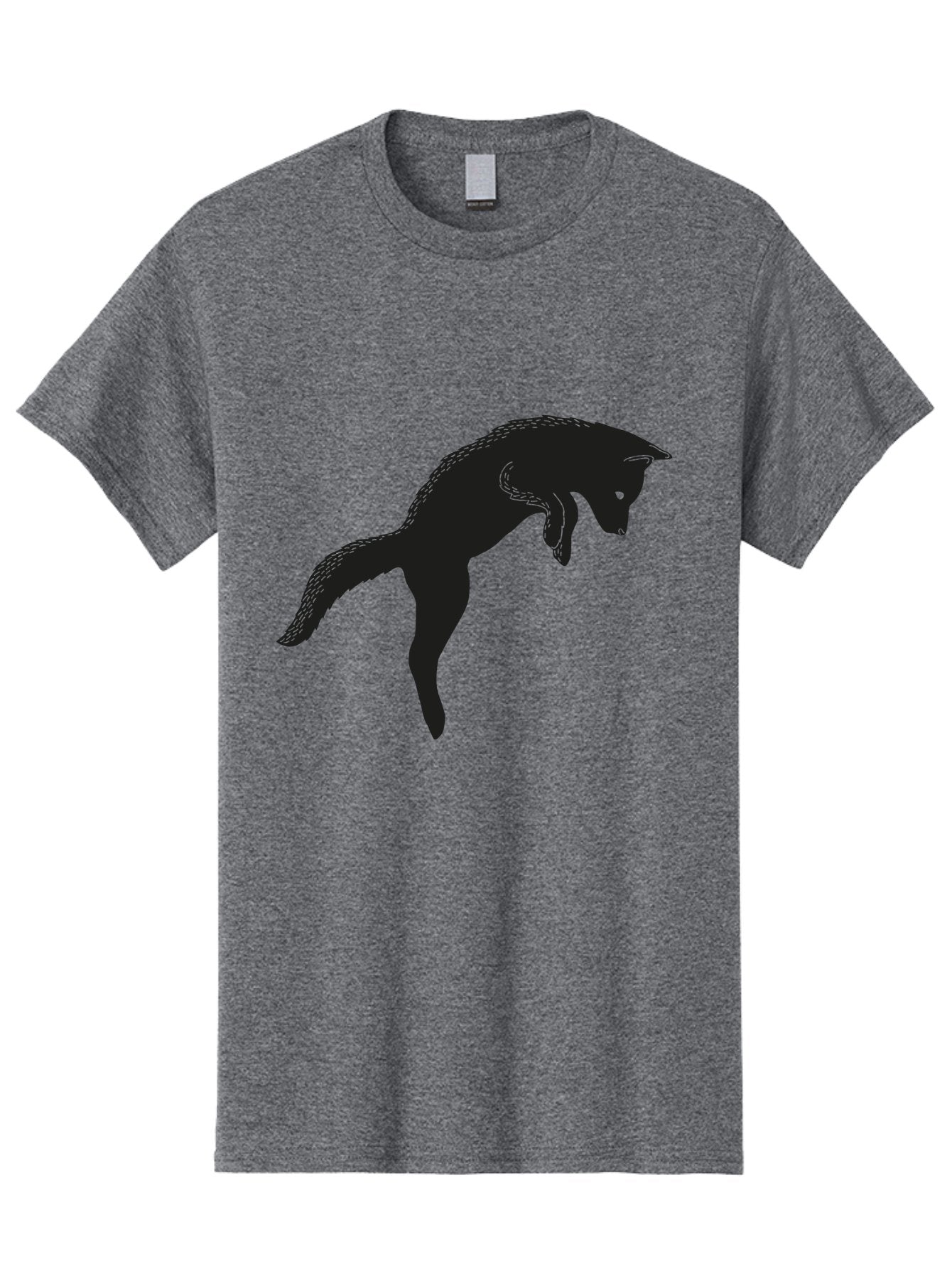 Black-Fox-Silhouette Men'S Graphic Tee, 100% Cotton, Comfortable Casual Summer Wear, Machine Washable, Squirrel Silhouette, Animal Graphic, Wildlife Illustration, Forest Creature, Cute Animal, Jumping Squirrel, Nut Love, Tree Dweller, Aac190 3