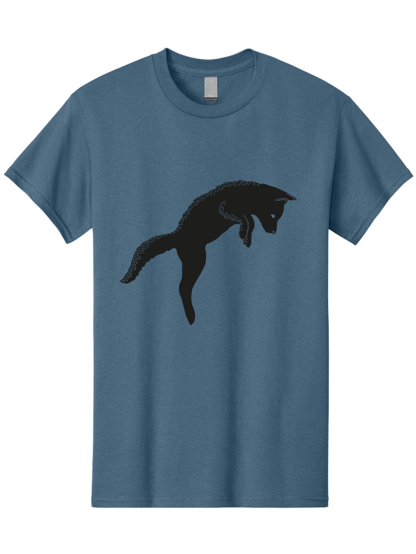 Black-Fox-Silhouette Men'S Graphic Tee, 100% Cotton, Comfortable Casual Summer Wear, Machine Washable, Squirrel Silhouette, Animal Graphic, Wildlife Illustration, Forest Creature, Cute Animal, Jumping Squirrel, Nut Love, Tree Dweller, Aac190 6