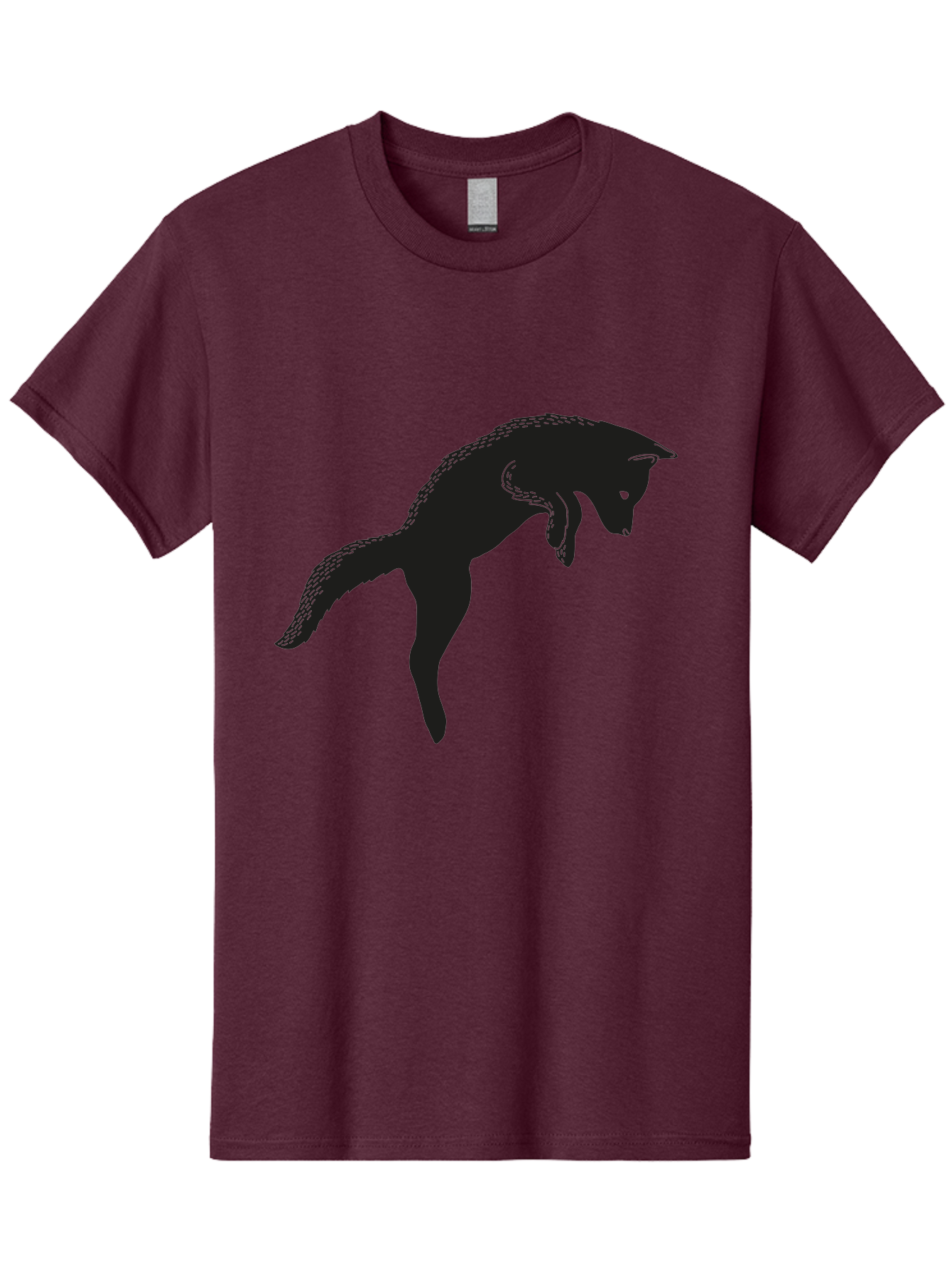 Black-Fox-Silhouette Men'S Graphic Tee, 100% Cotton, Comfortable Casual Summer Wear, Machine Washable, Squirrel Silhouette, Animal Graphic, Wildlife Illustration, Forest Creature, Cute Animal, Jumping Squirrel, Nut Love, Tree Dweller, Aac190 21