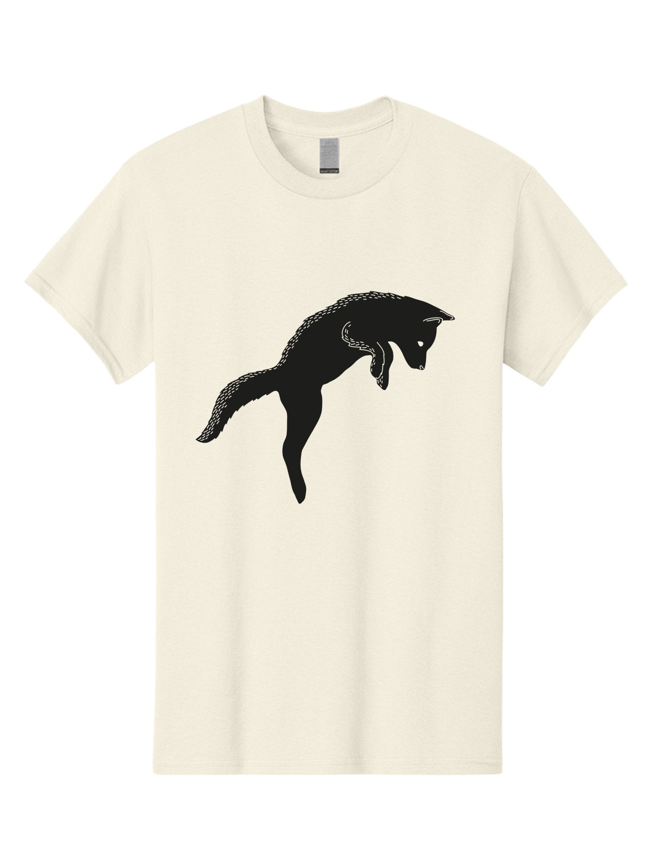 Black-Fox-Silhouette Men'S Graphic Tee, 100% Cotton, Comfortable Casual Summer Wear, Machine Washable, Squirrel Silhouette, Animal Graphic, Wildlife Illustration, Forest Creature, Cute Animal, Jumping Squirrel, Nut Love, Tree Dweller, Aac190 4