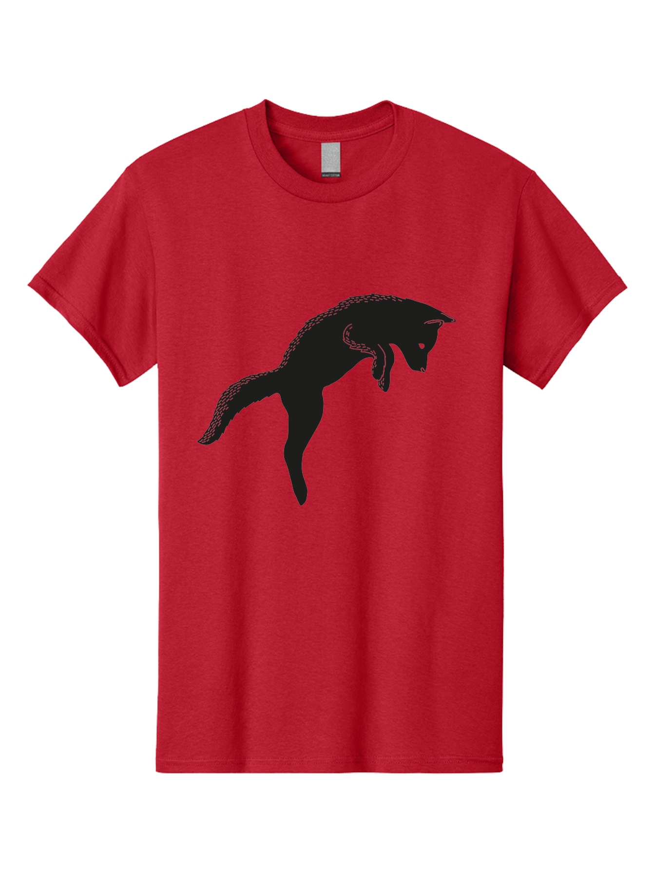 Black-Fox-Silhouette Men'S Graphic Tee, 100% Cotton, Comfortable Casual Summer Wear, Machine Washable, Squirrel Silhouette, Animal Graphic, Wildlife Illustration, Forest Creature, Cute Animal, Jumping Squirrel, Nut Love, Tree Dweller, Aac190 11