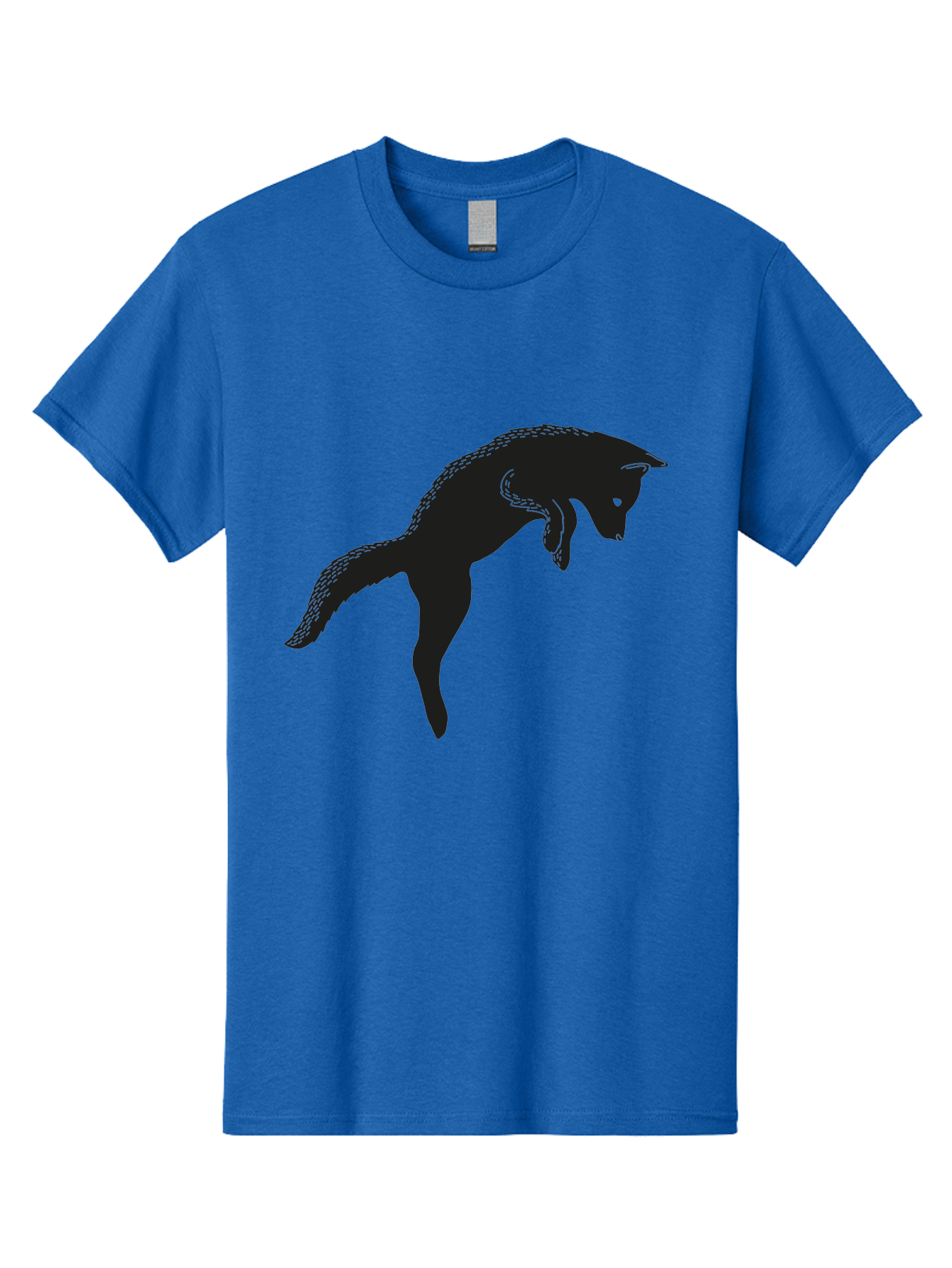 Black-Fox-Silhouette Men'S Graphic Tee, 100% Cotton, Comfortable Casual Summer Wear, Machine Washable, Squirrel Silhouette, Animal Graphic, Wildlife Illustration, Forest Creature, Cute Animal, Jumping Squirrel, Nut Love, Tree Dweller, Aac190 27
