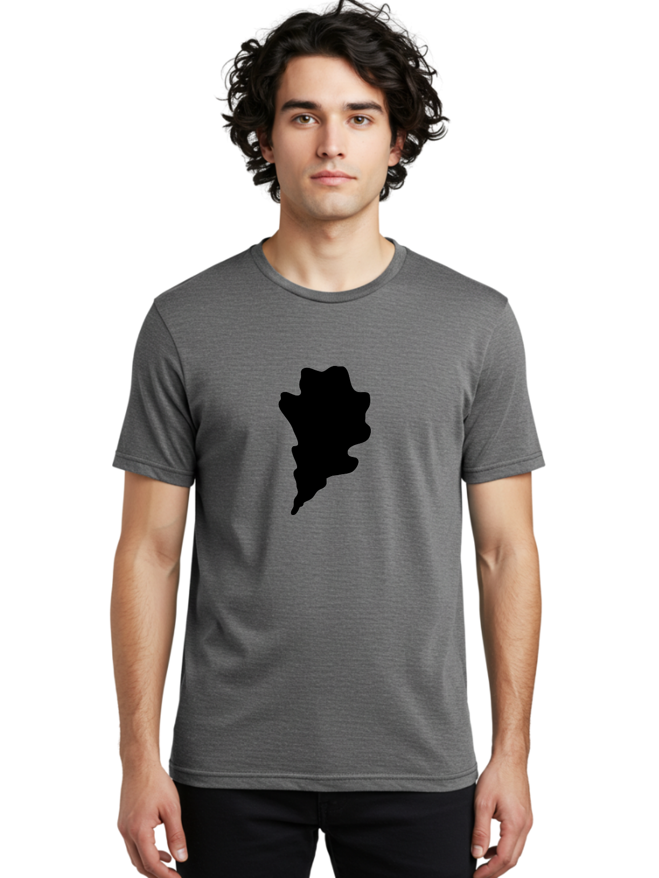 Black-Splash Men'S Graphic Tee, 100% Cotton, Comfortable Casual Summer Wear, Machine Washable, Abstract Shape, Irregular Form, Black Silhouette, Unique Design, Modern Art, Creative Element, Digital Graphic, Minimalist Style Aac192 12