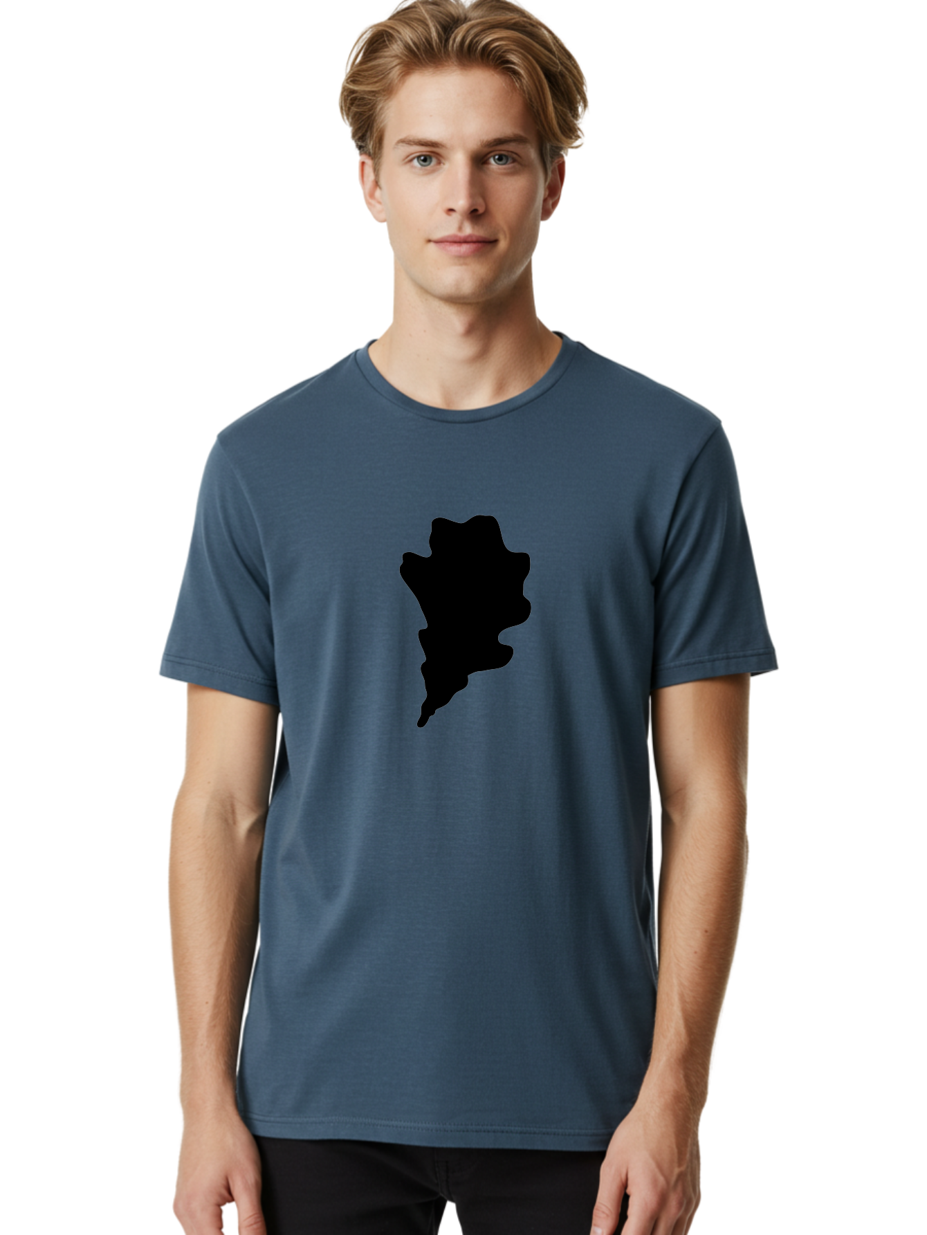 Black-Splash Men'S Graphic Tee, 100% Cotton, Comfortable Casual Summer Wear, Machine Washable, Abstract Shape, Irregular Form, Black Silhouette, Unique Design, Modern Art, Creative Element, Digital Graphic, Minimalist Style Aac192 10